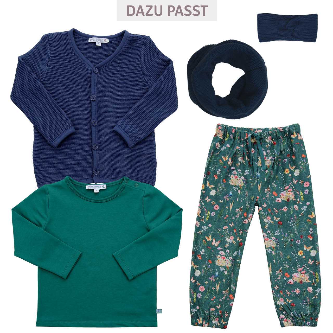 Webhose Jerseyfutter Blumen smaragdgrün