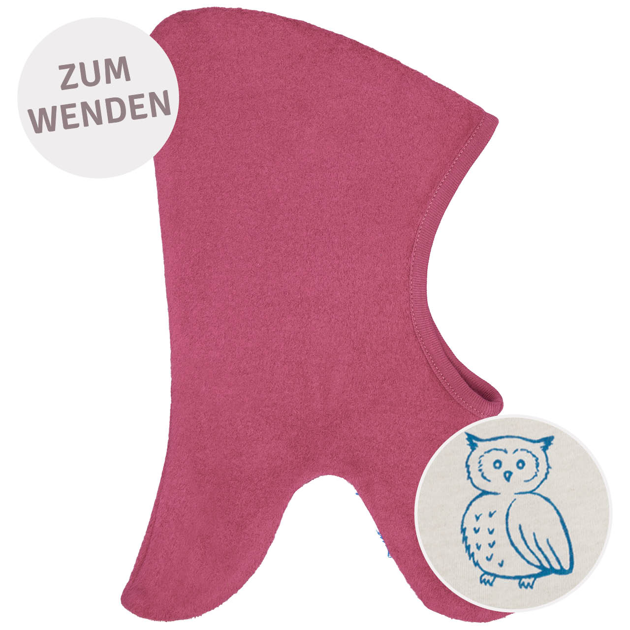 Wende Schlupfmütze Fleece altrosa