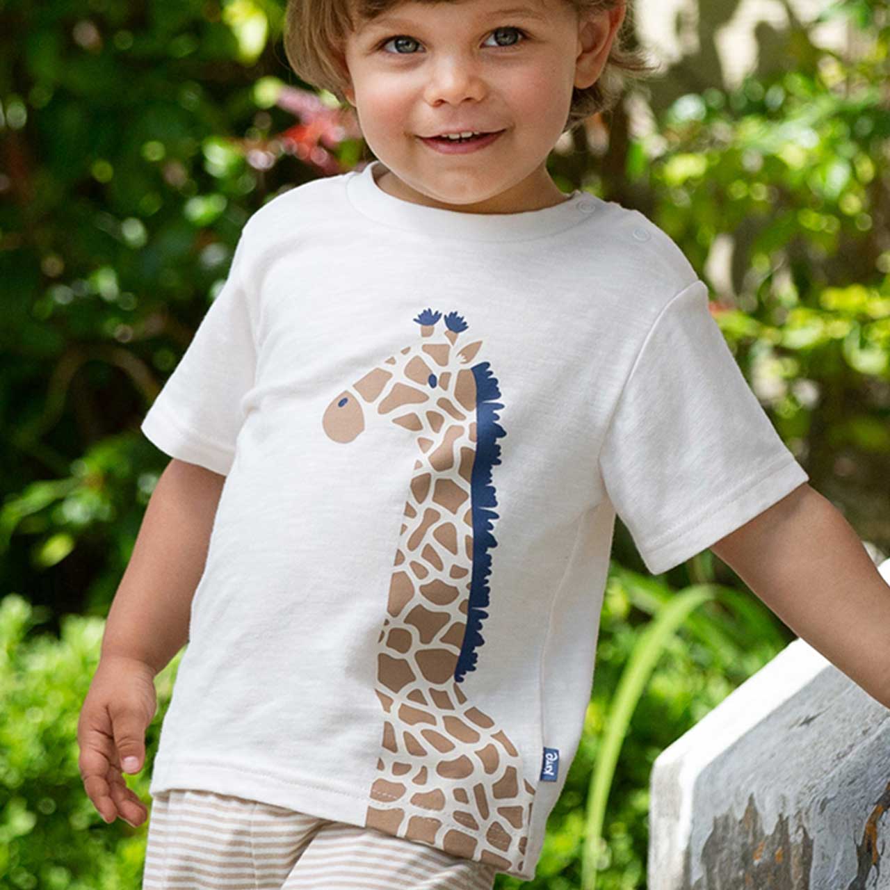 Leichtes T-Shirt Giraffe creme