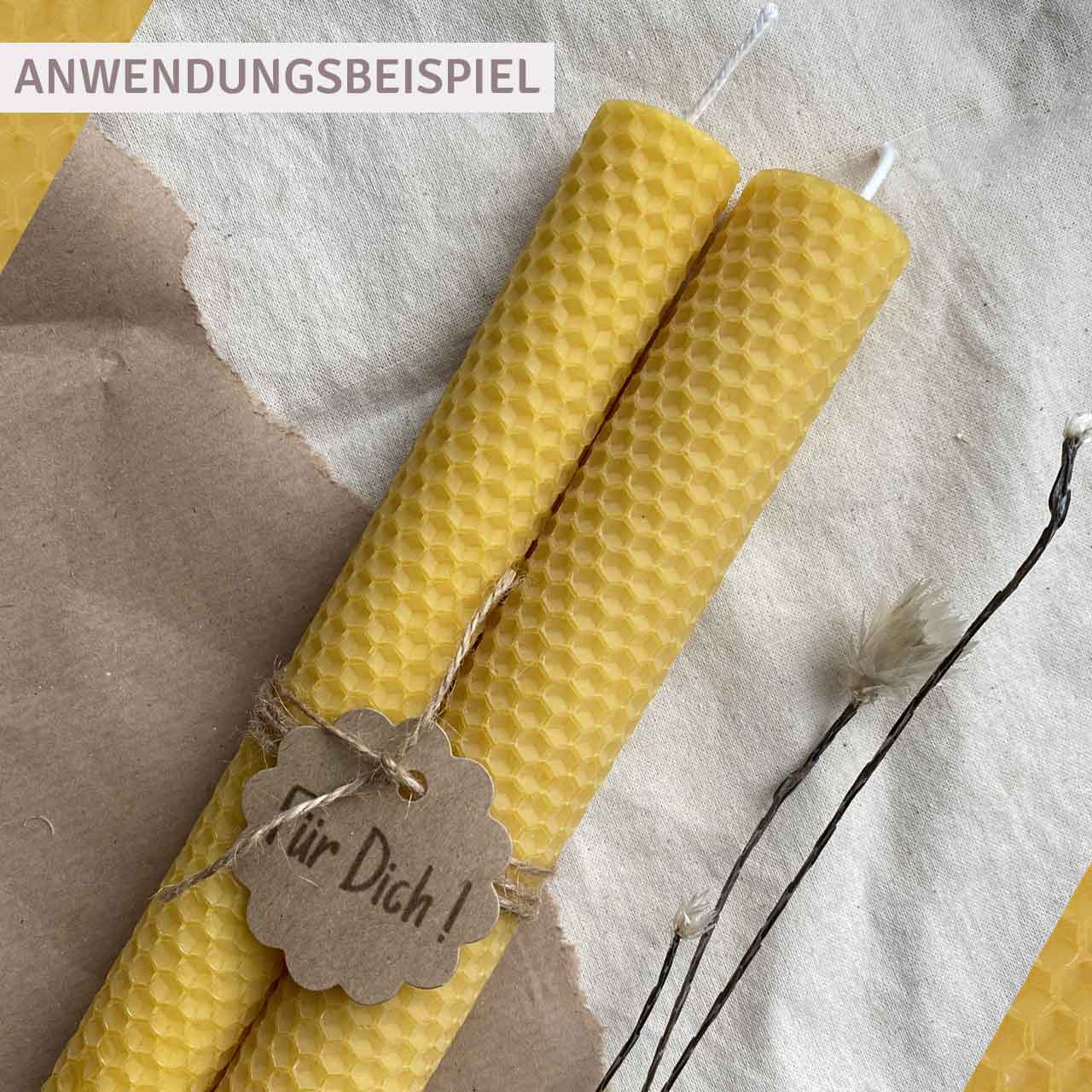 Kerzendochte DIY 4er Set Bienenwaben Kerzen, 24 cm