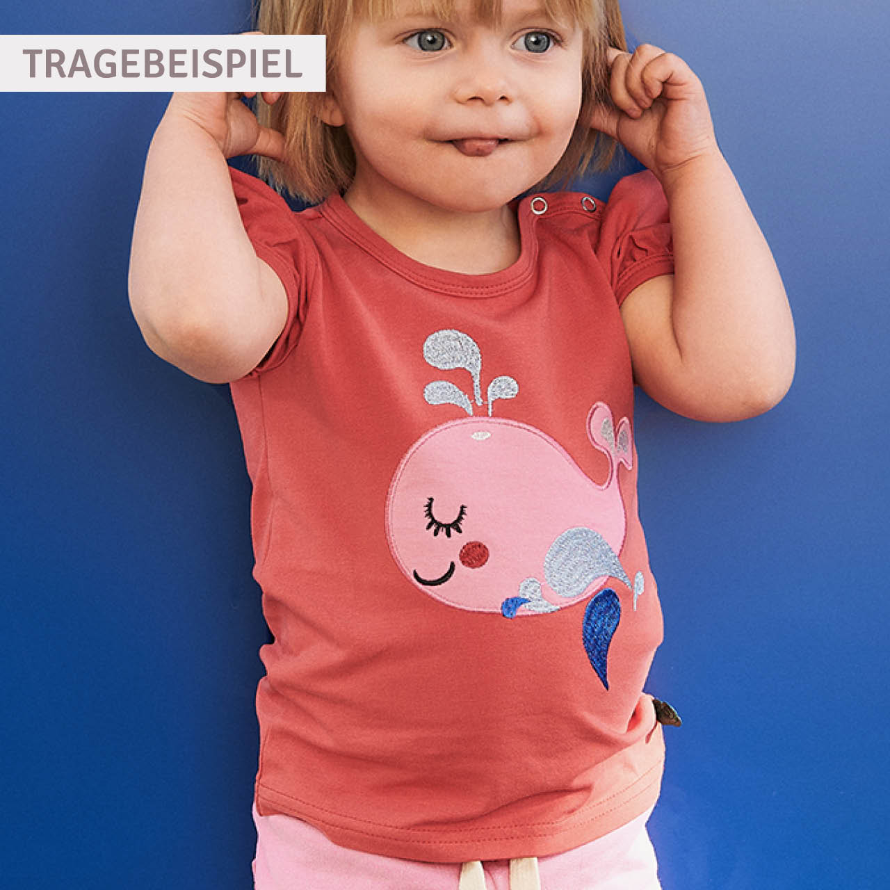 Elastisches T-Shirt Puffärmelchen pink