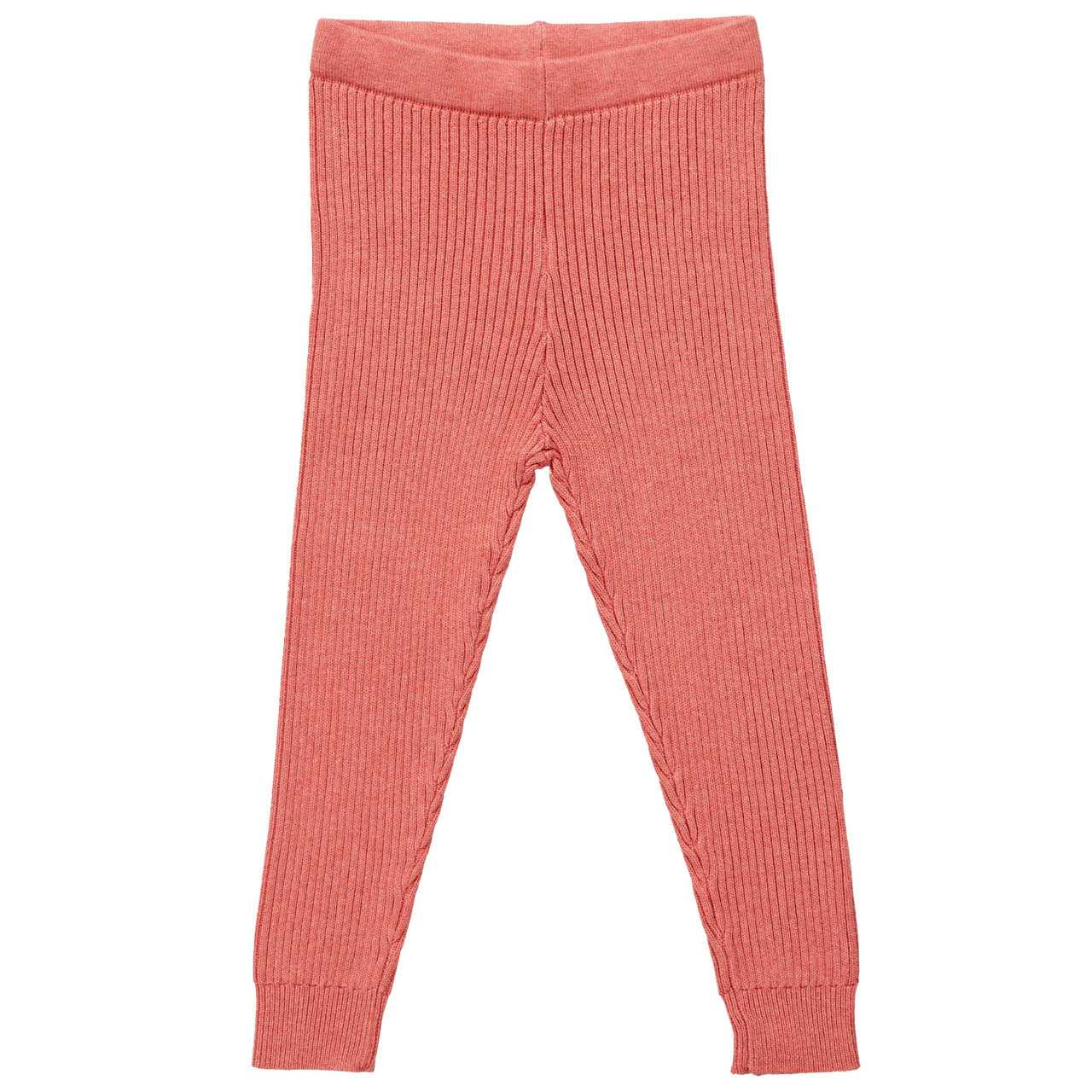 Warme Strickleggings Kinder korall-rosa