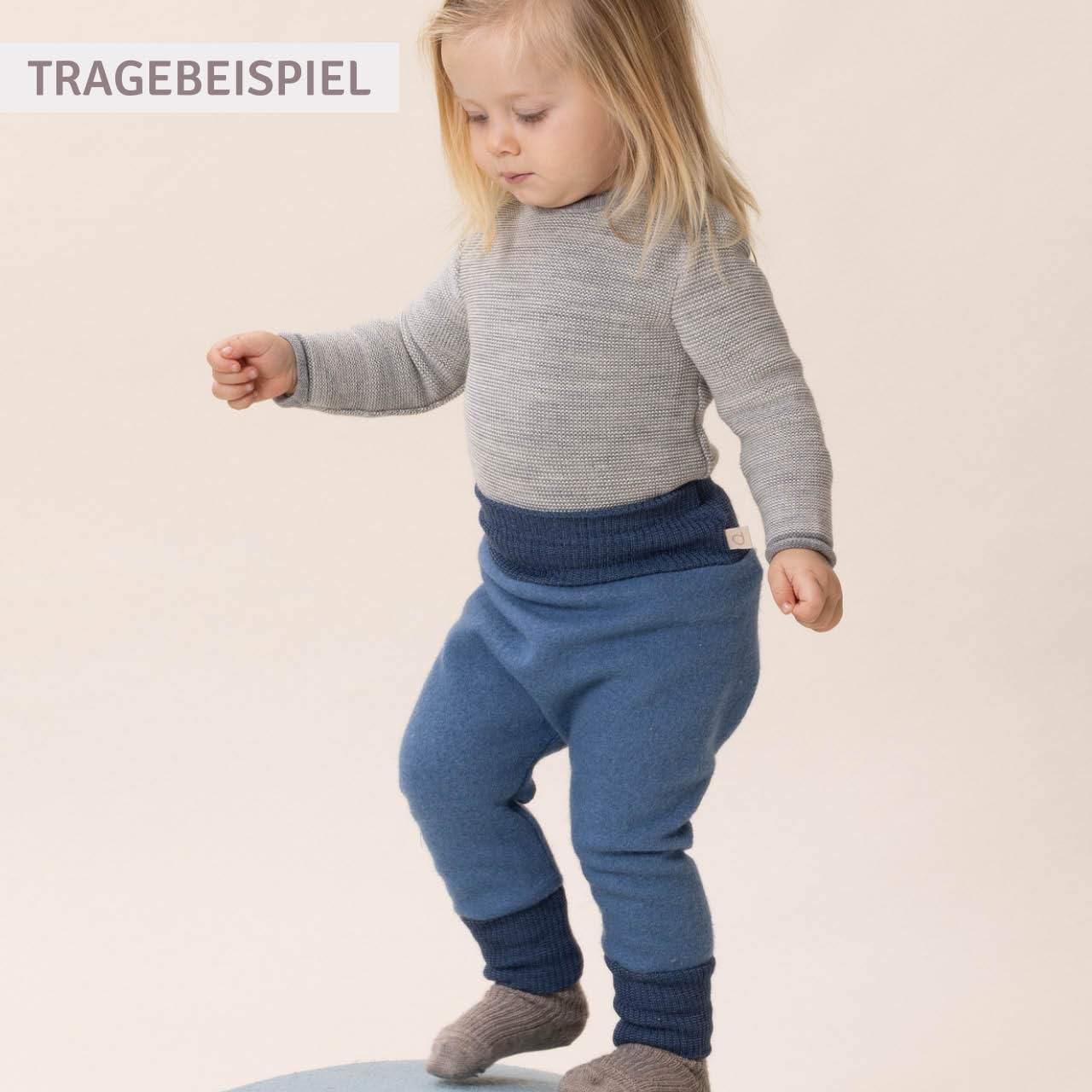 Pullover Baby Schurwolle karamell-natur meliert