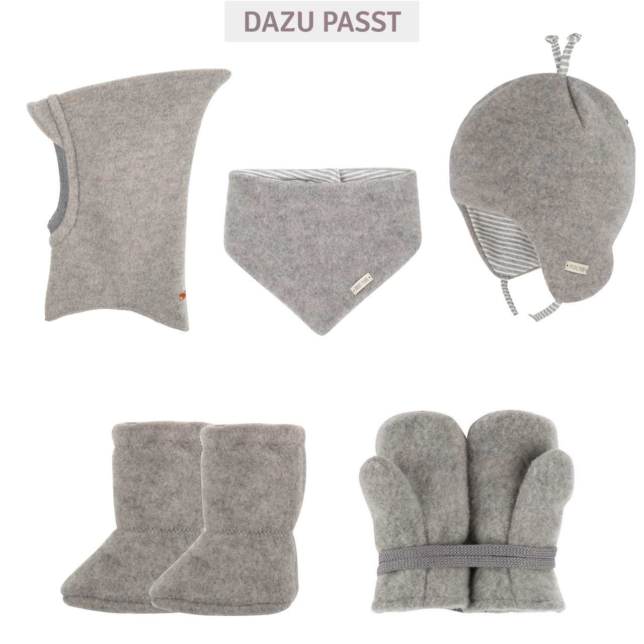 Woll Fleece Baby Fäustel grau