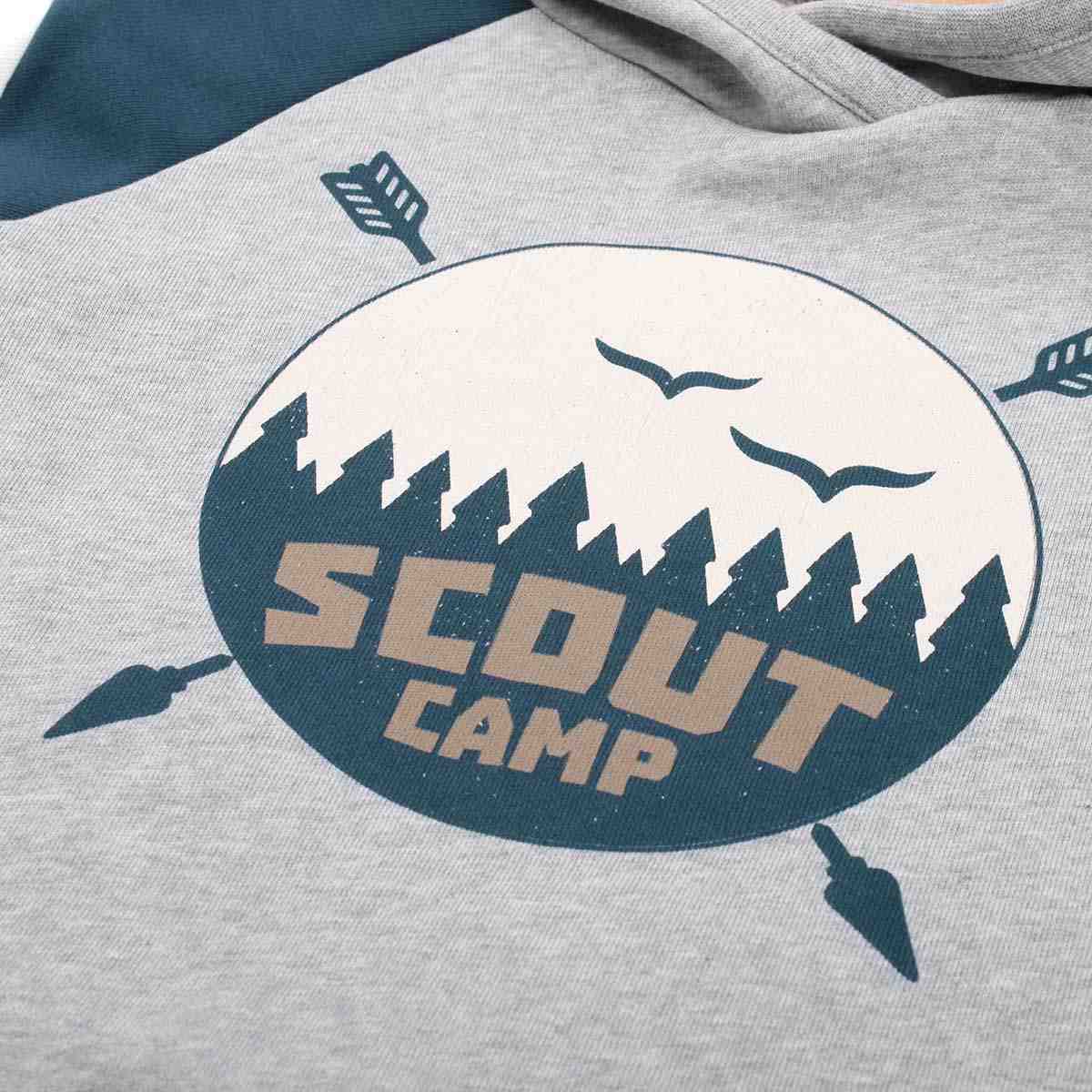 Sweat Pullover Kapuze Scout-Druck grau meliert