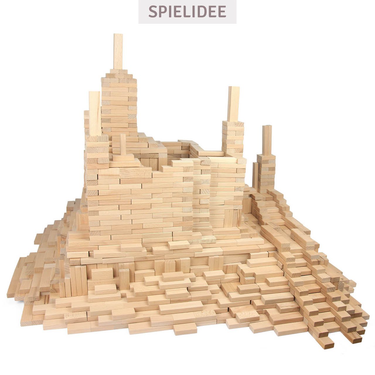 1000 Natur Holzbausteine – ideal für Kitas