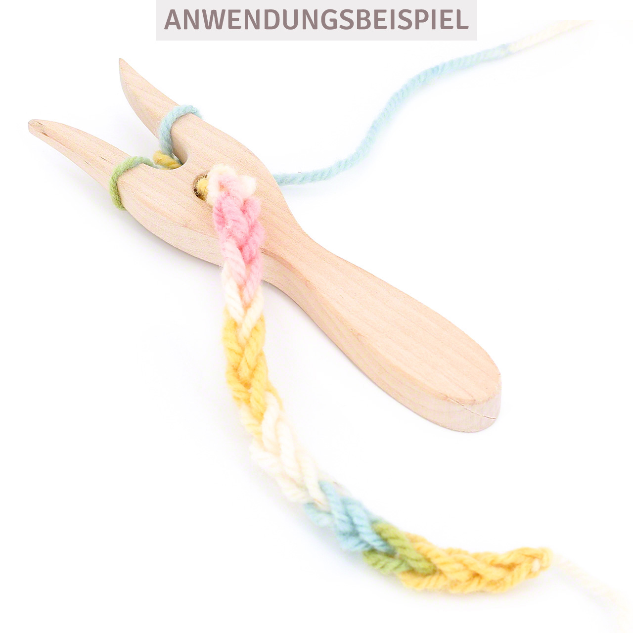 Strickgabel mit Bio-Wolle - Pastell