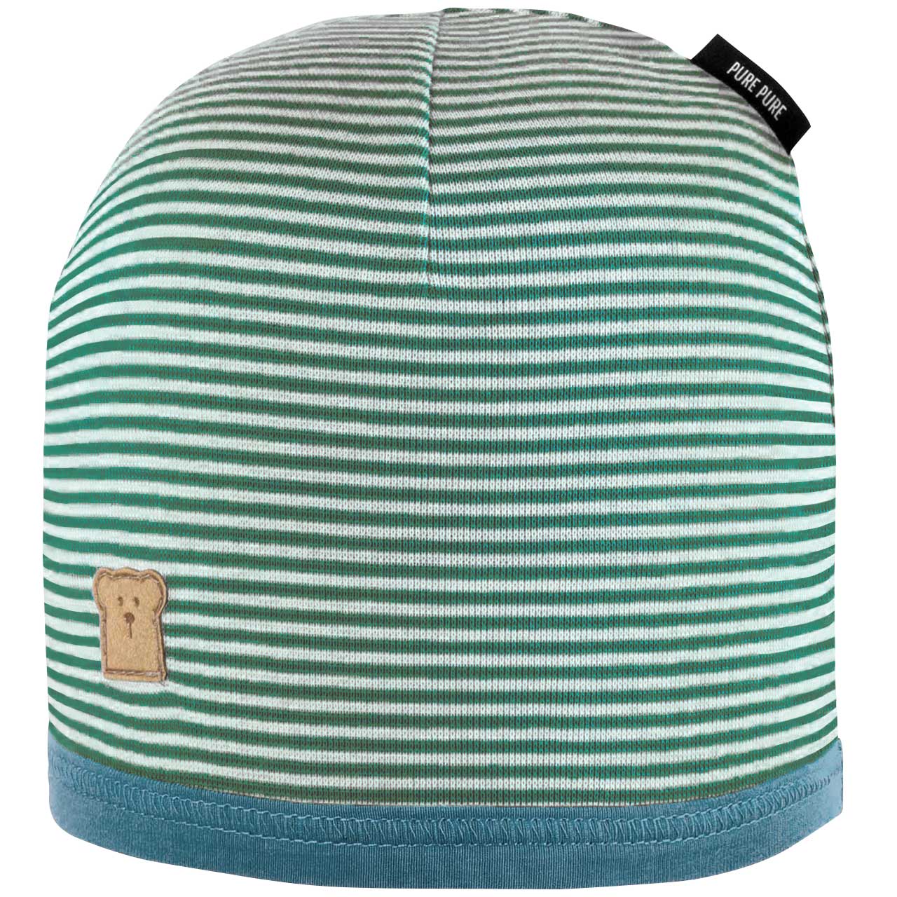 Leichte Beanie Ringel dunkelblau-blau