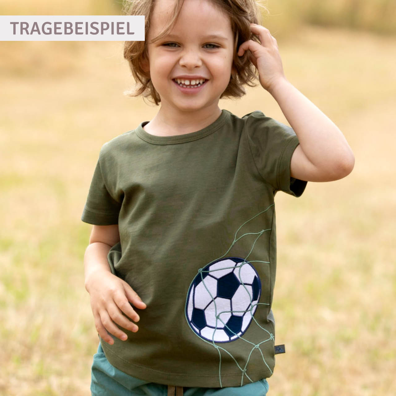 Fußball Shirt kurzarm gelb Aufnäher