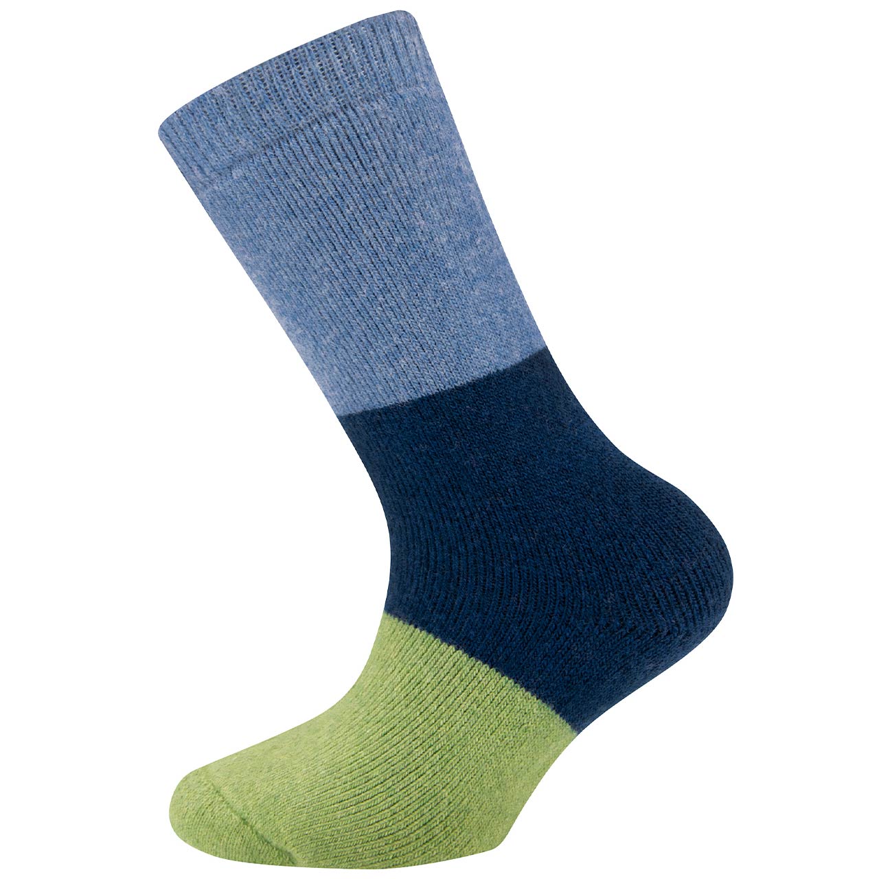 Warme Gummistiefel Socken Schurwolle blau