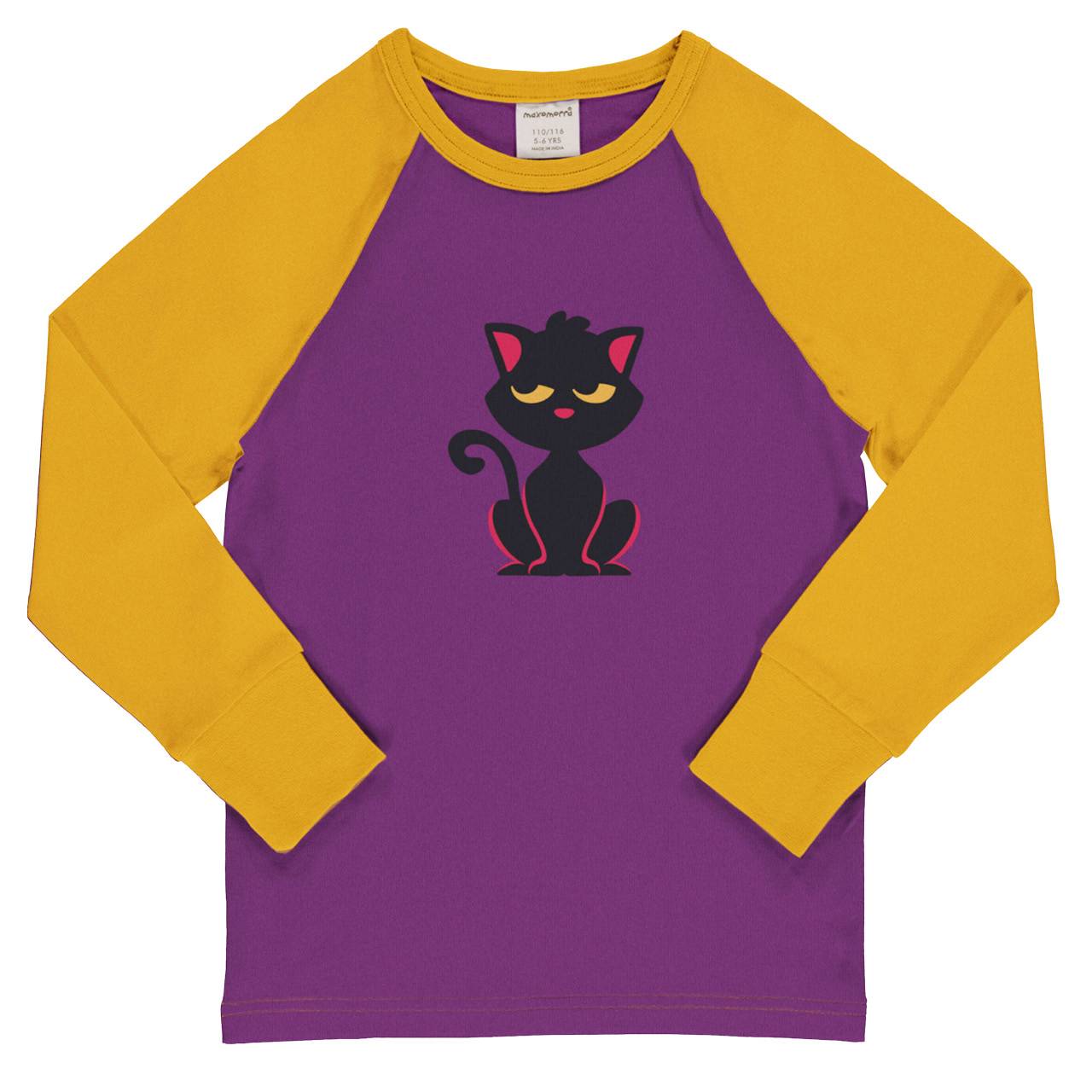 Raglanshirt langarm Katzen lila