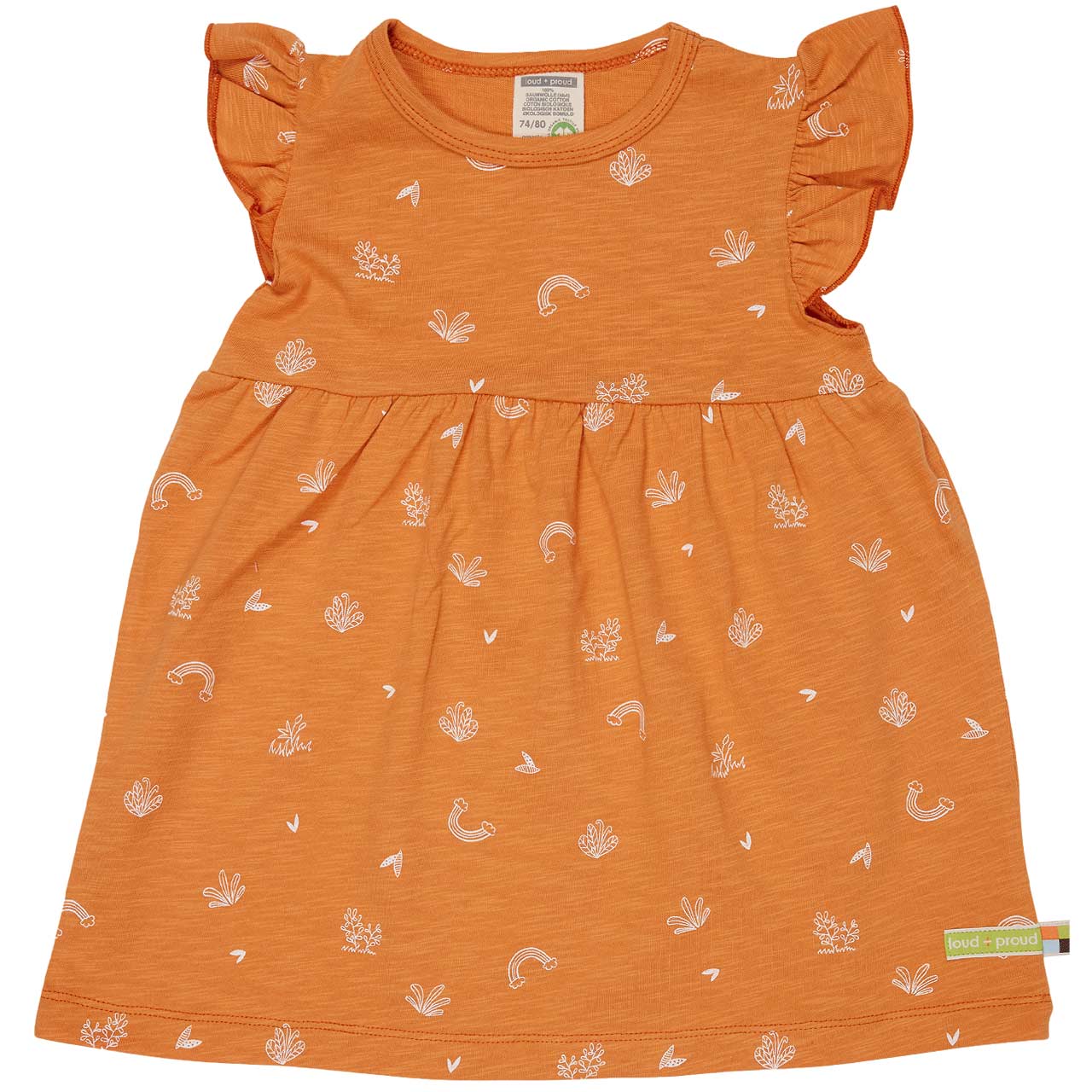 Leichtes Sommerkleid Flügelärmelchen orange