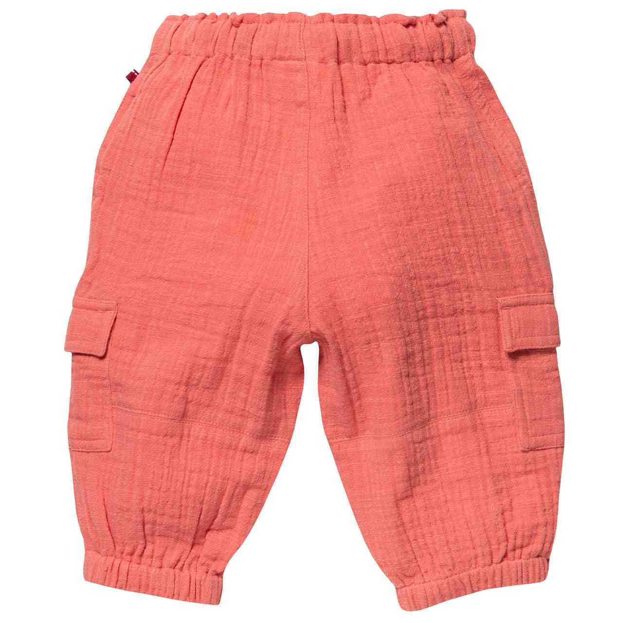 Leichte Baby Musselin Cargohose himbeerrot