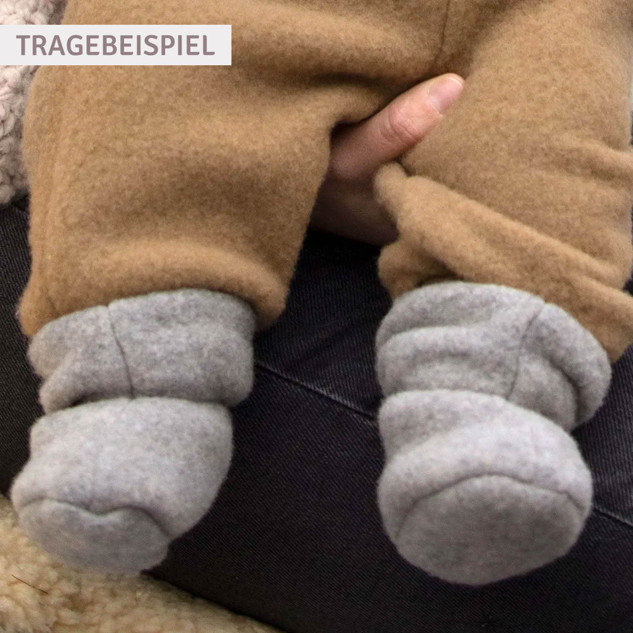 Wolle Babyschuhe als Socke altrosa