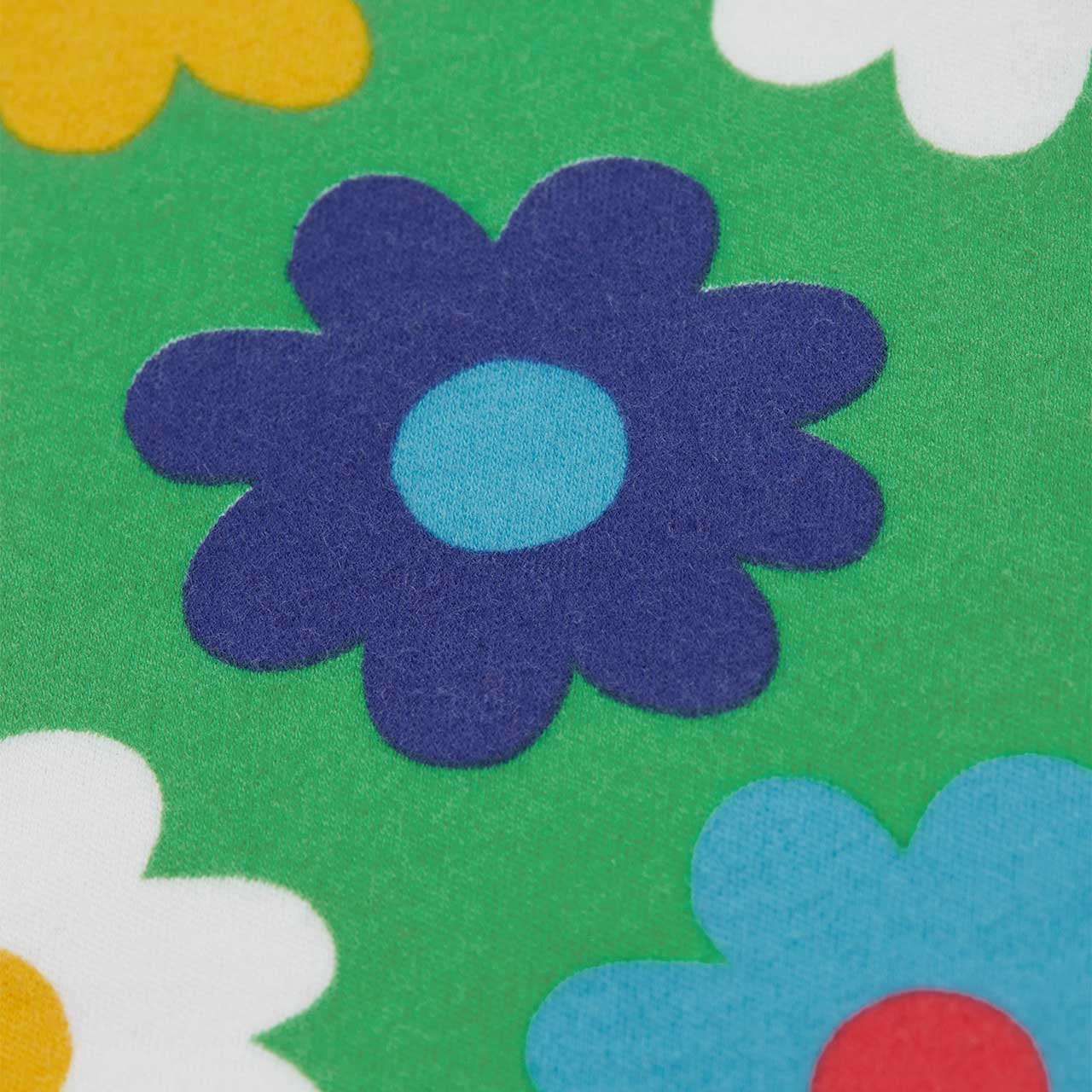Plüsch Pullover Blumen-Motive grün