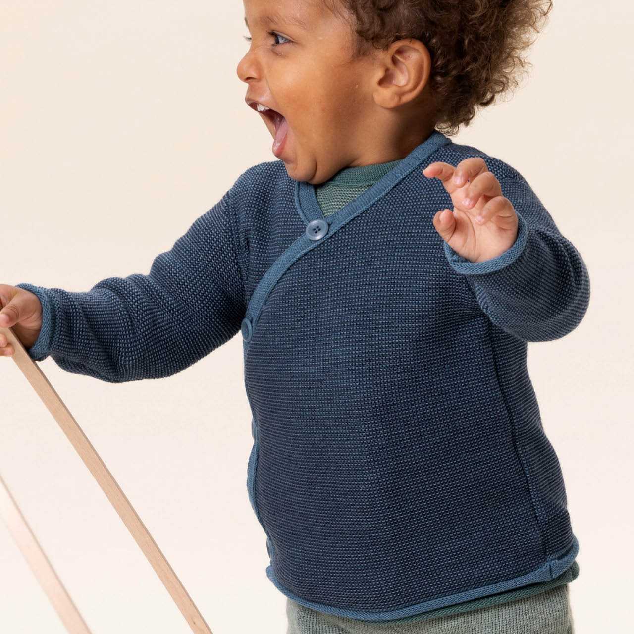 Wickeljacke Baby taubenblau-indigo
