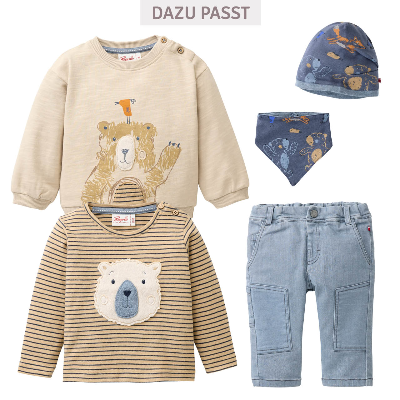 Weiches Sweatshirt Bär sand