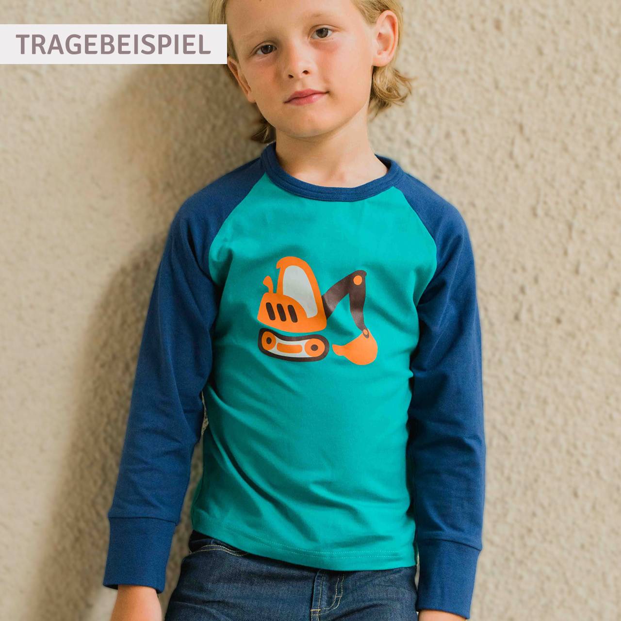 Raglanshirt langarm Raketen blau