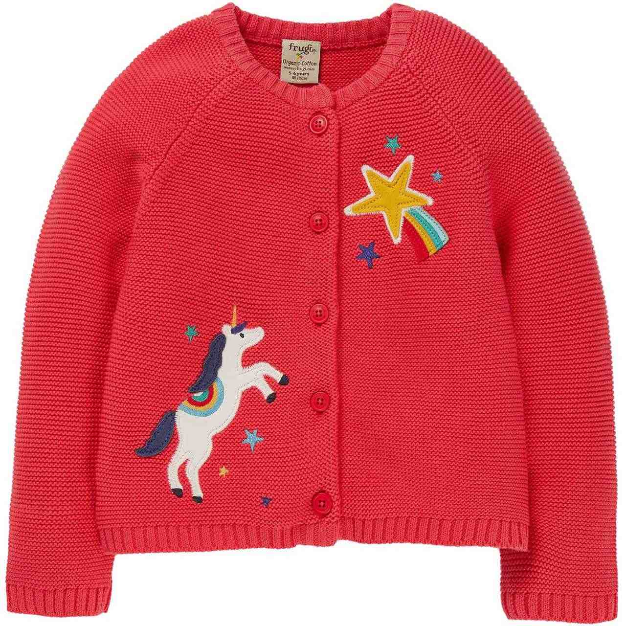 Strickjacke Einhorn Aufnäher pink Strickjacke Einhorn Aufnäher pink