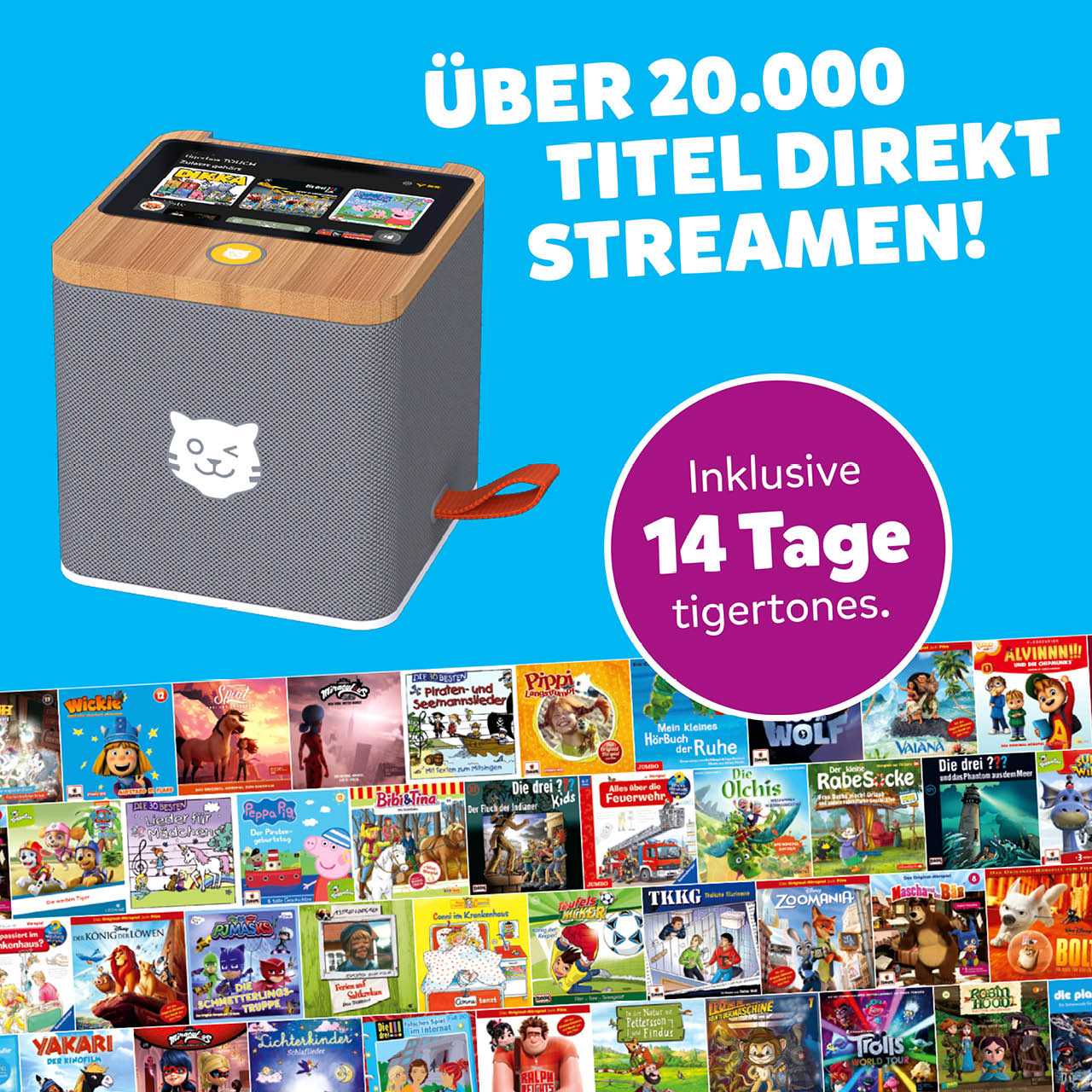 Tigerbox – graue Hörbox für Kinder