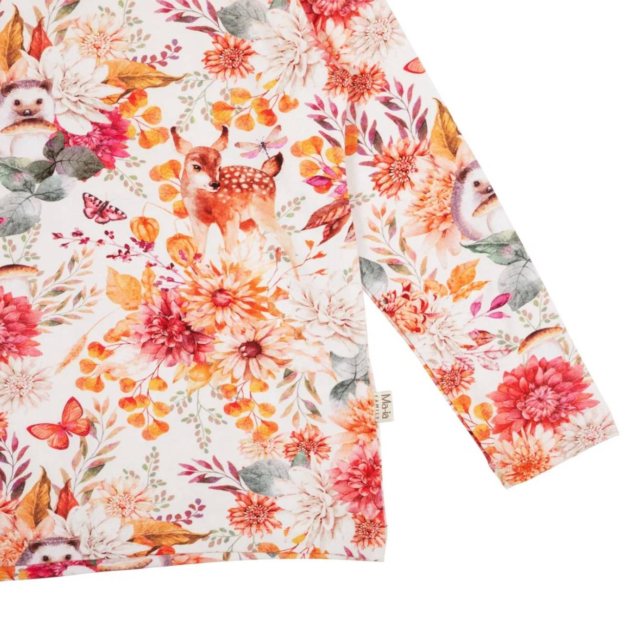 Langarmshirt Herbstblumen weiß