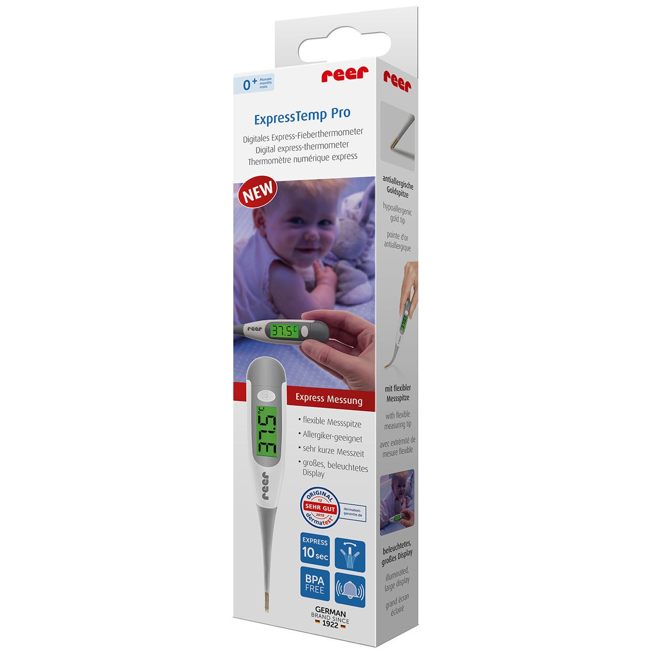 Express Fieberthermometer mit flex. Spitze - 10sec.