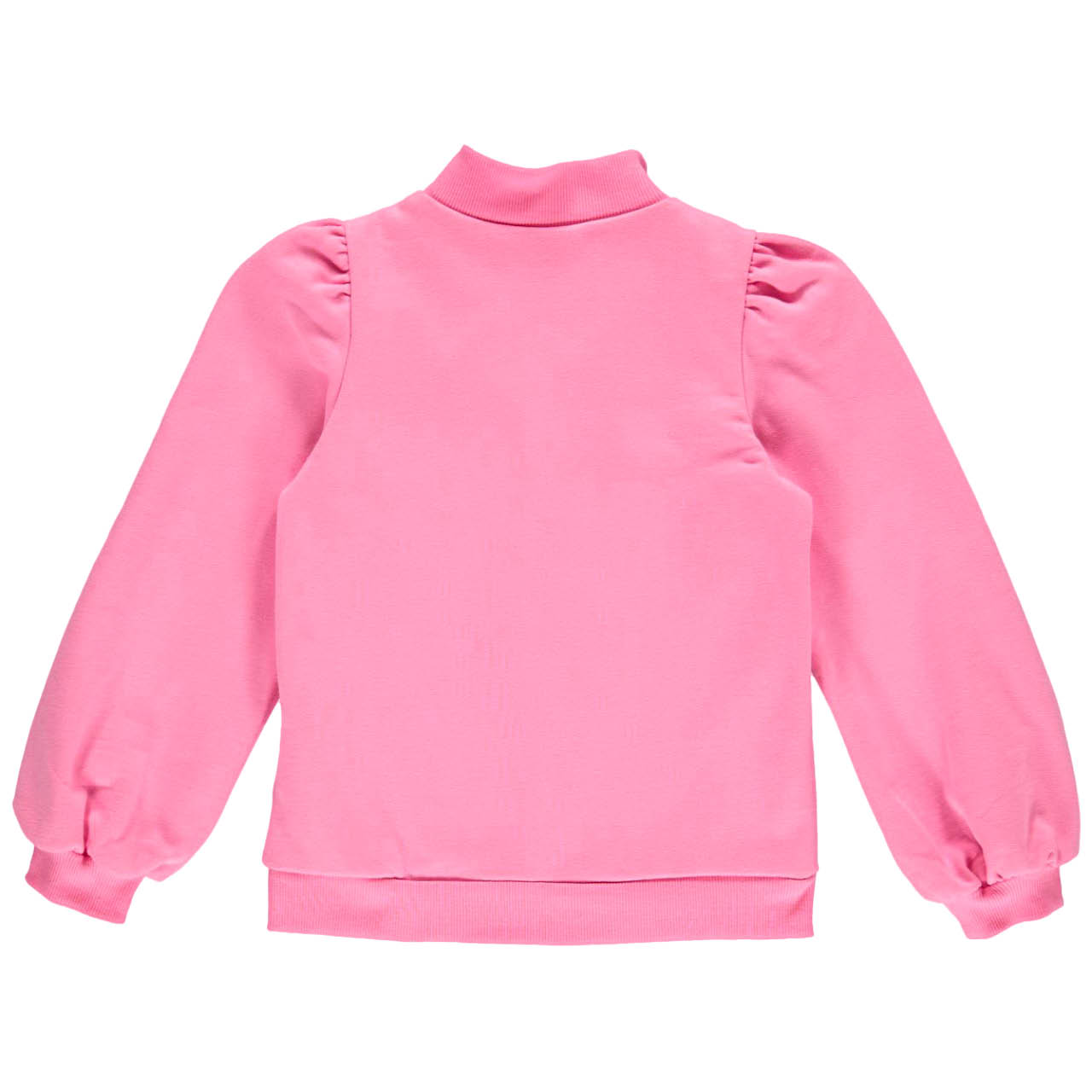 Sweat Cardigan Reißverschluss Puffärmel pink