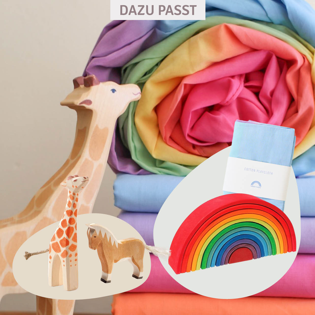 Großes Regenbogen Spieltuch Baumwolle 107x183