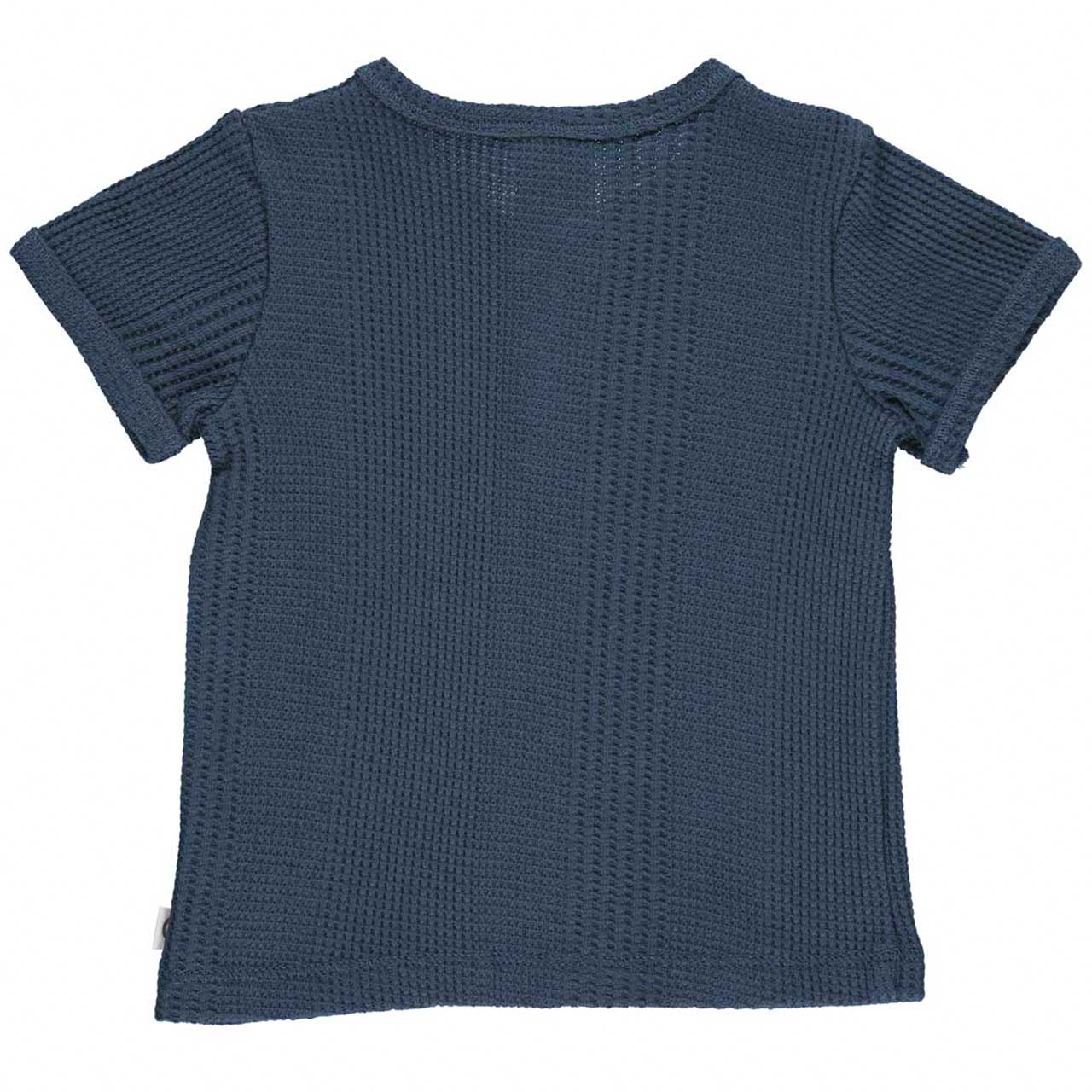 Strukturiertes T-Shirt kurzarm navy