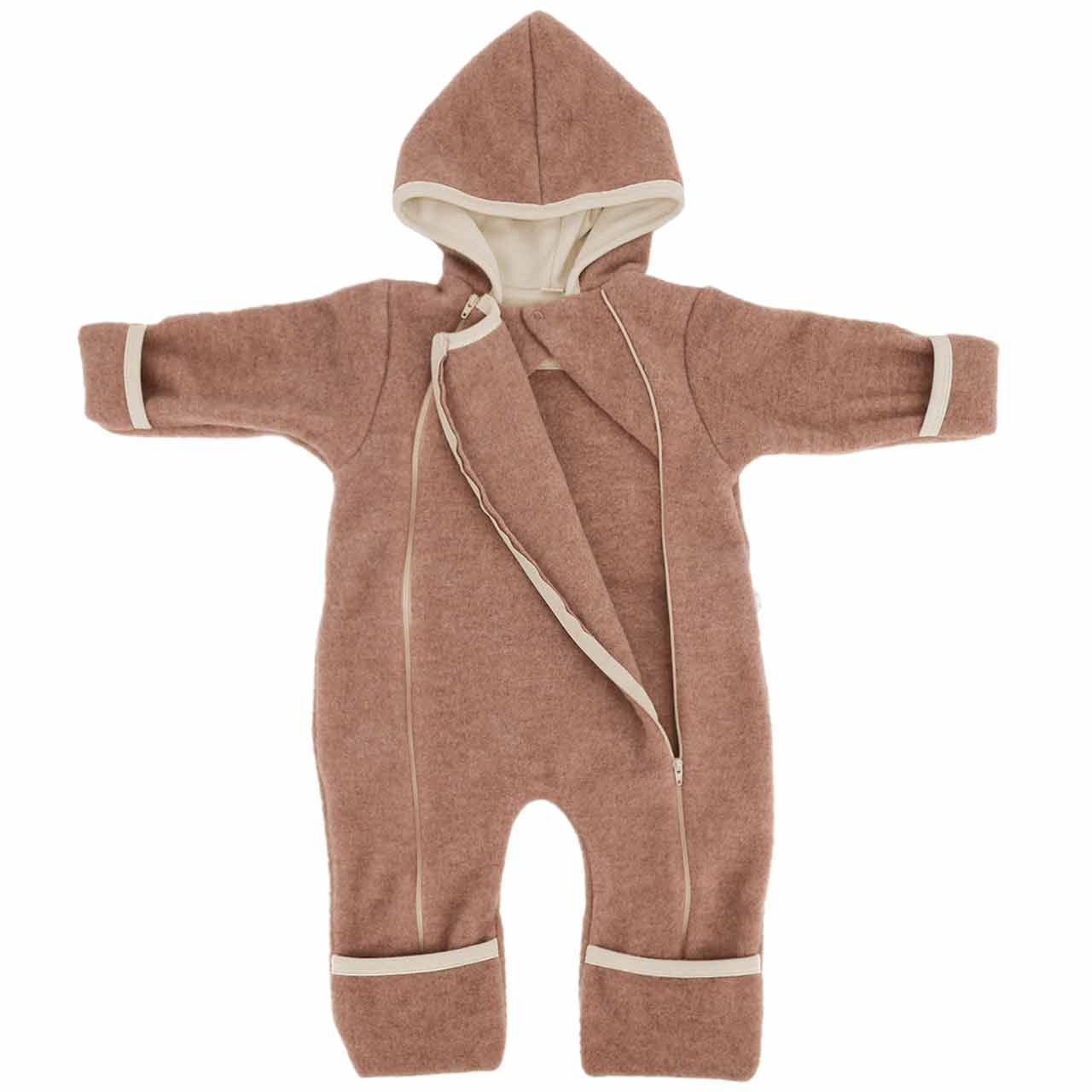 Baby Overall Woll-Fleece kräftiges altrosa