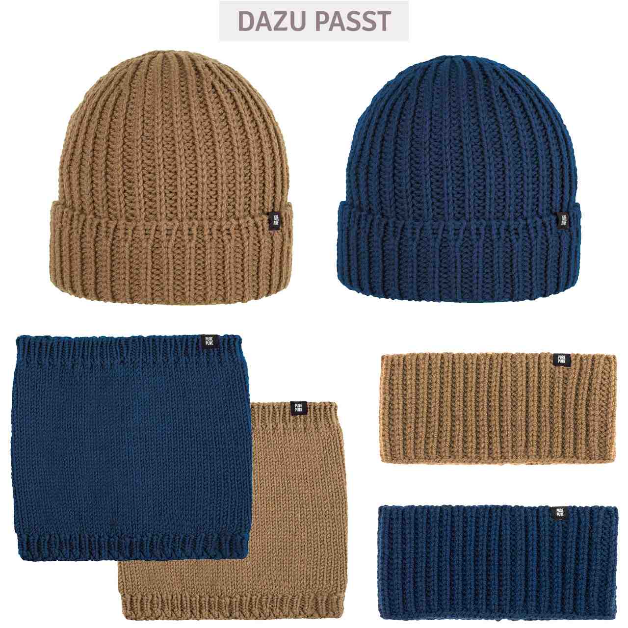 Erwachsenen und Jungend onesize Umschlag Beanie Wolle ink