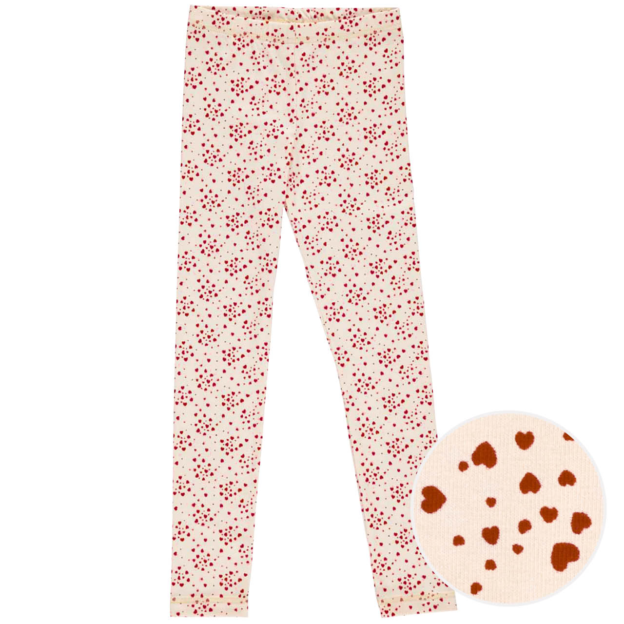 Leichte edle Herzchen Leggings creme-rot