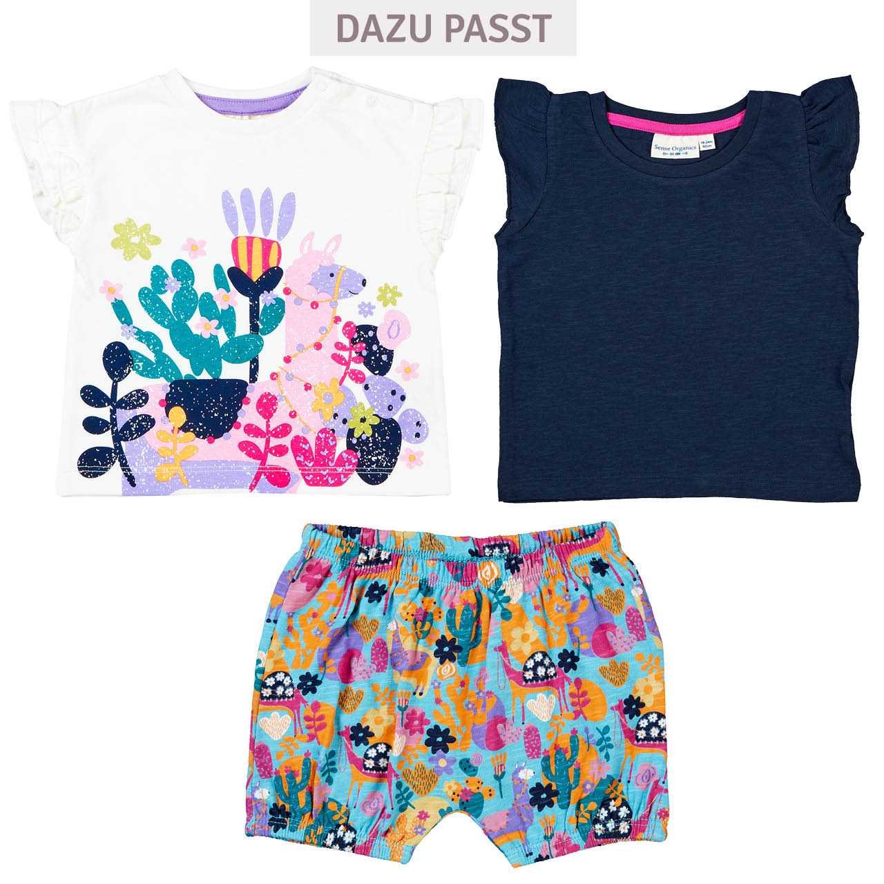 Bequeme leichte Babyshorts Lama pink