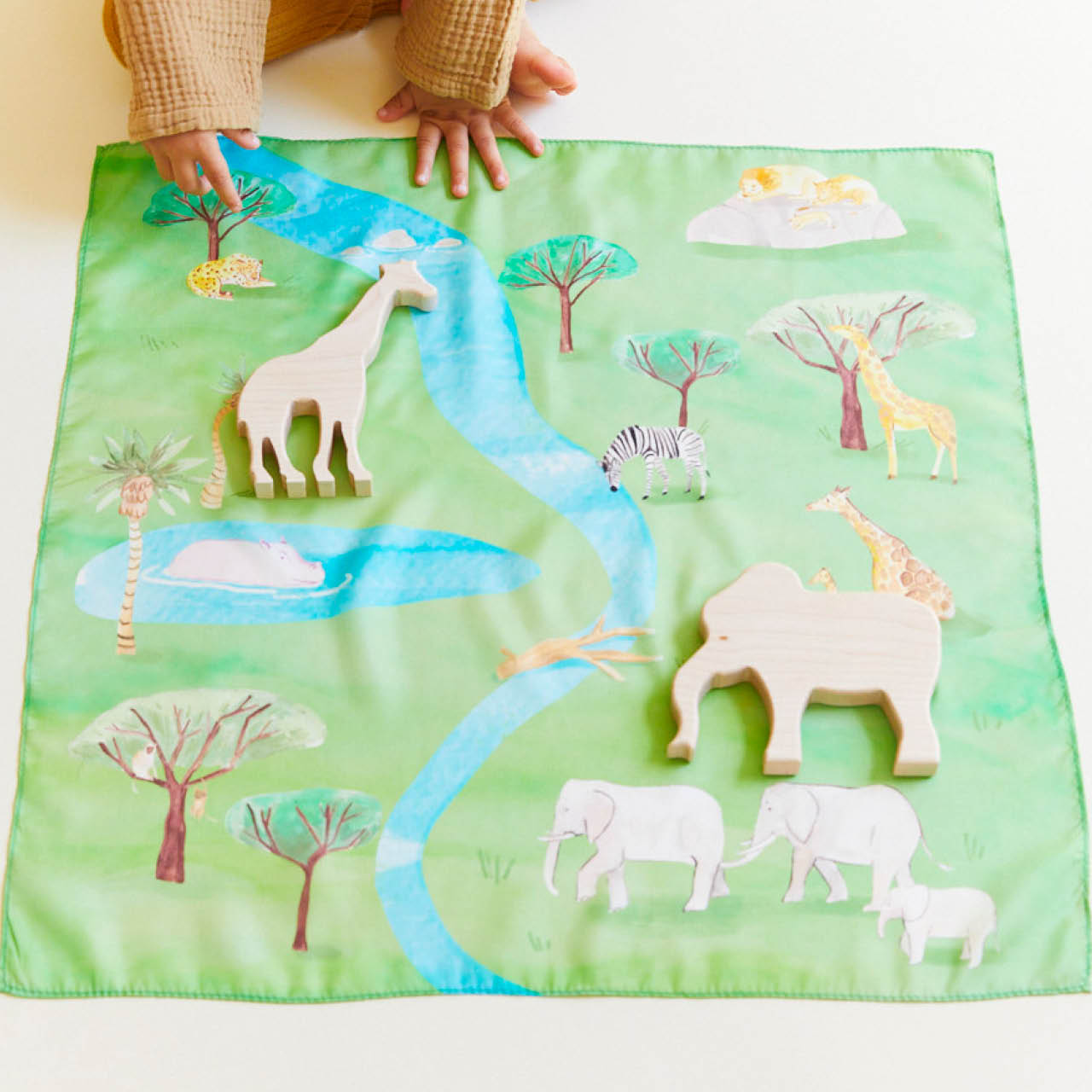 Spieltuch Seide Safari 53 x 53 cm