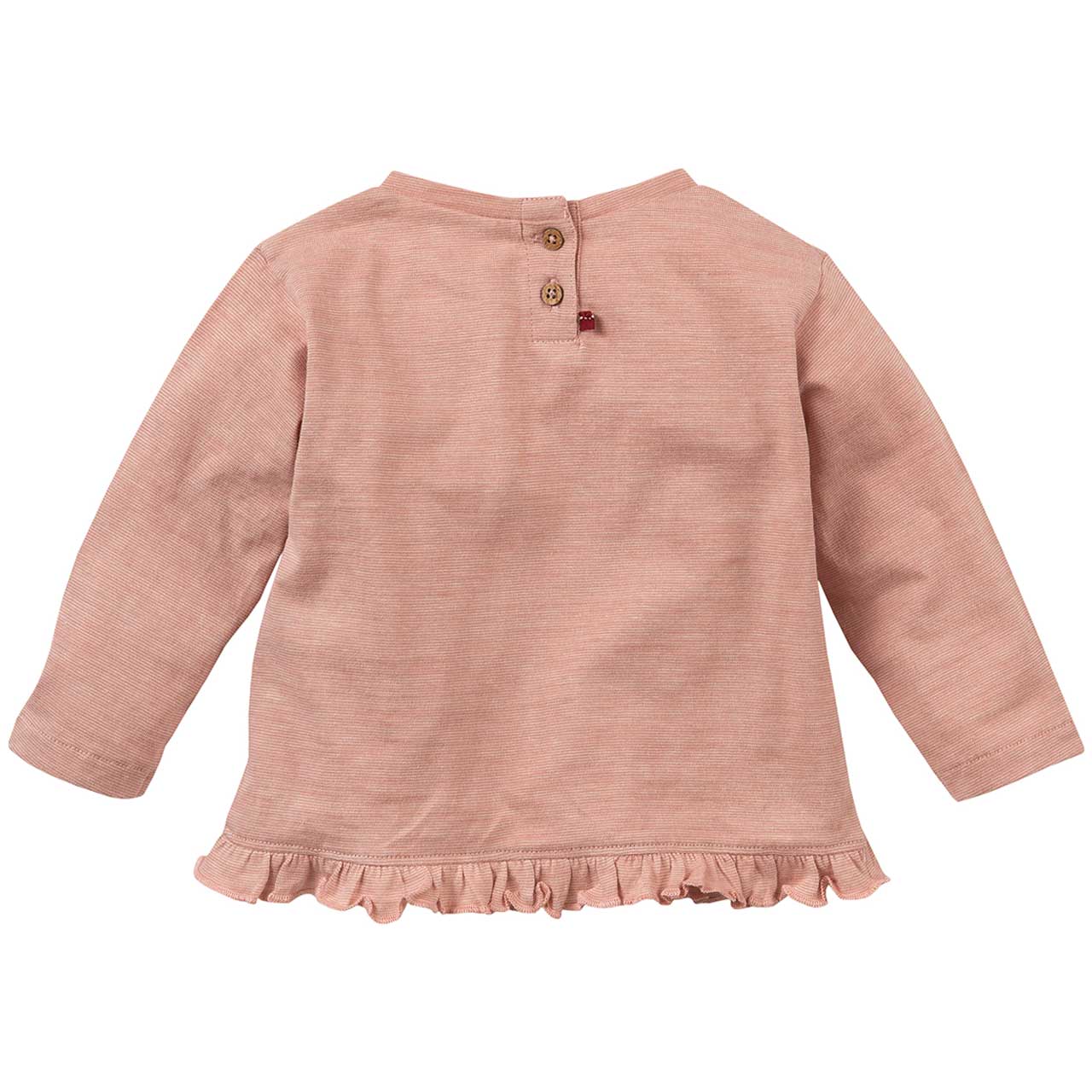 Luftig leichtes Volant Langarmshirt rosenholz melange