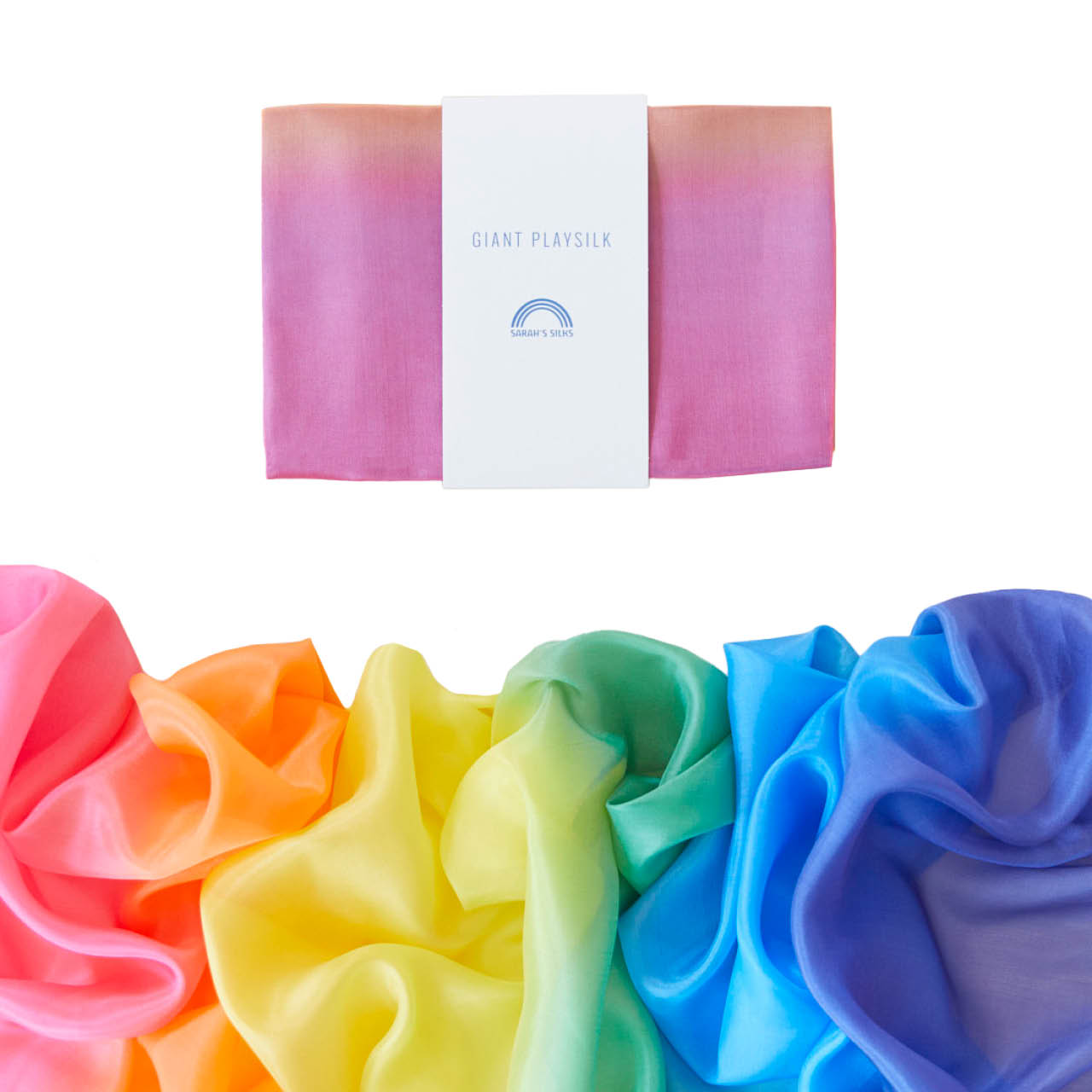 Großes Regenbogen Spieltuch Seide 178 x 89 cm