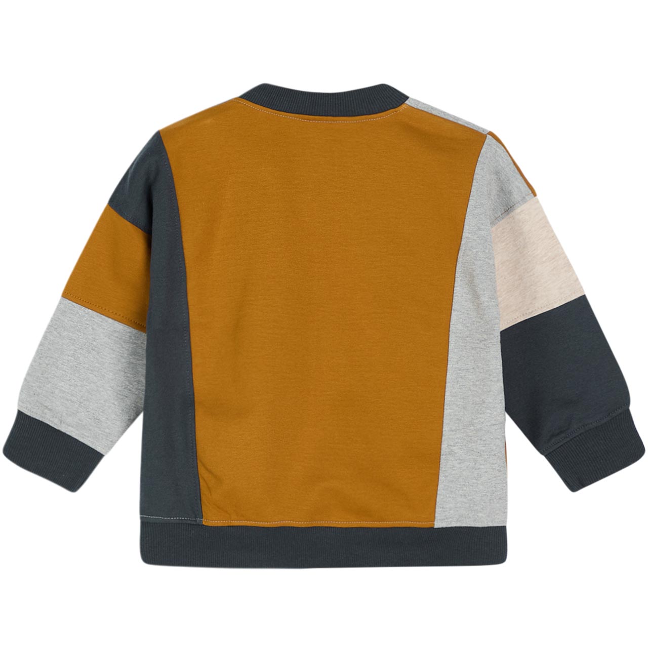Sweatshirt langarm Bündchen dunkelblau gelbgold