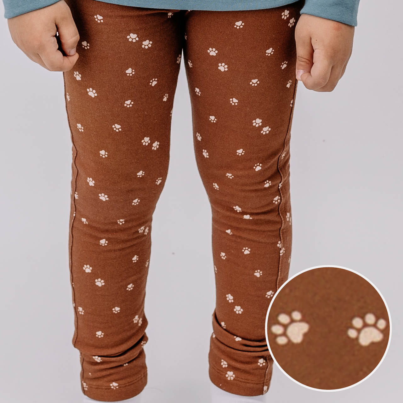 Jersey Leggings Pfoten braun