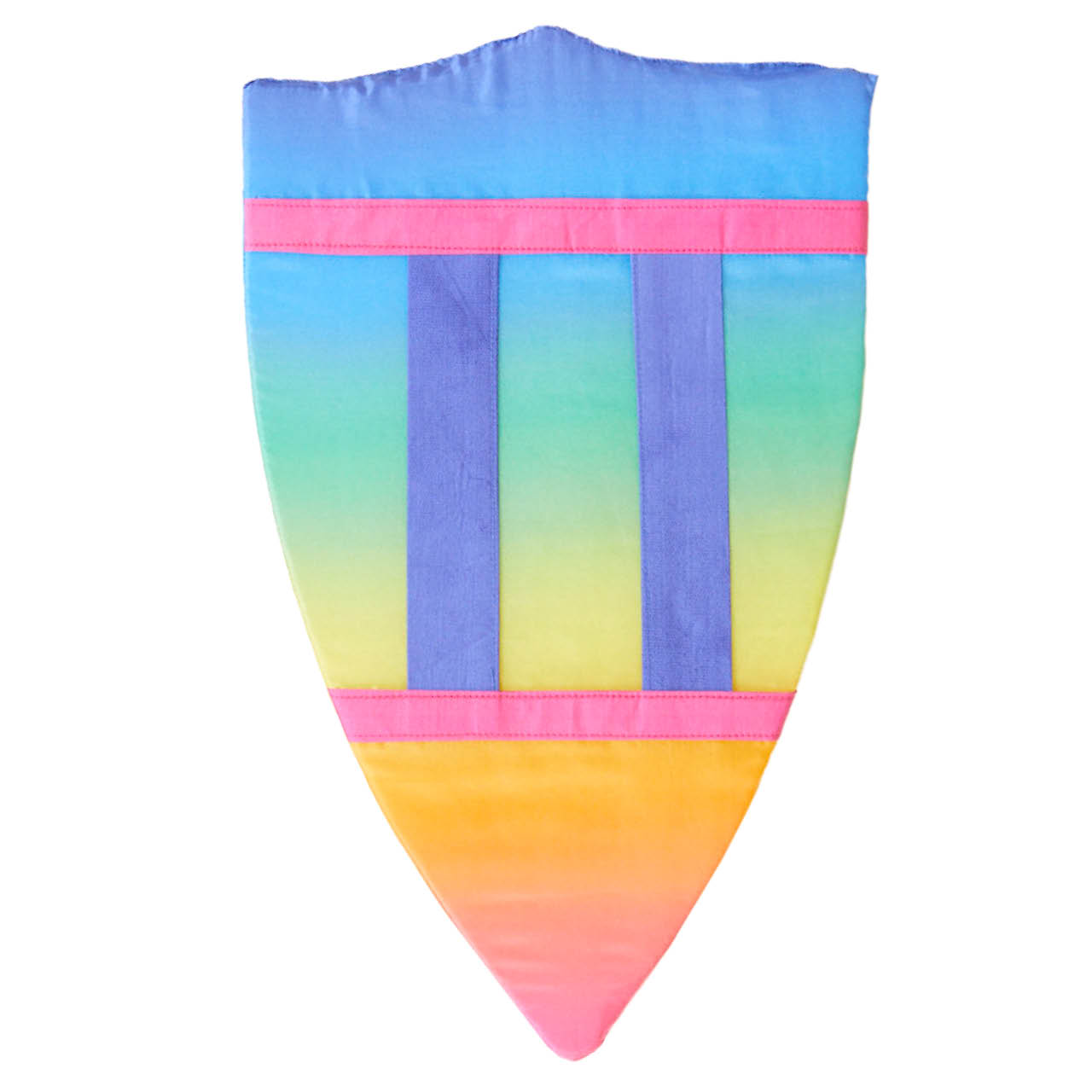 Regenbogen Ritterschild weich aus Seide