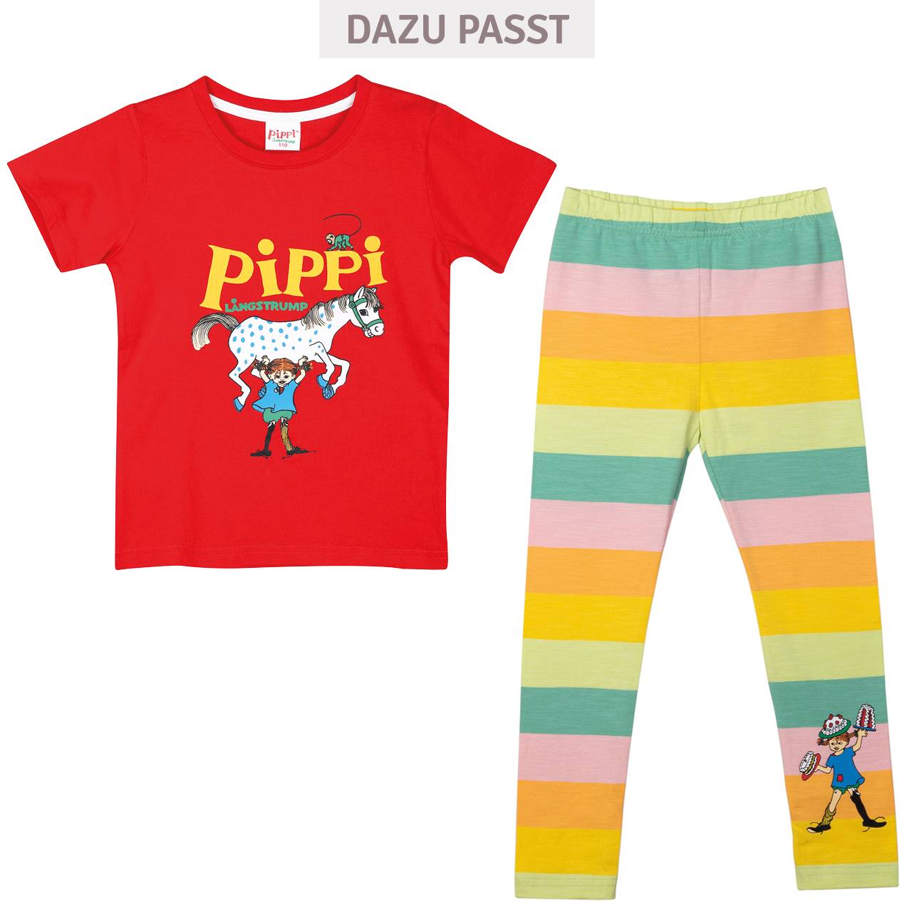 Leggings elastisch Regenbogen Pippi Langstrumpf