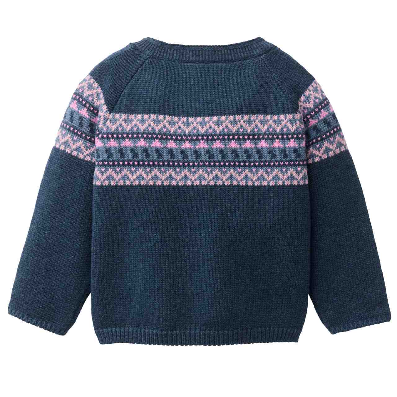 Strickpullover Norweger-Muster indigoblau