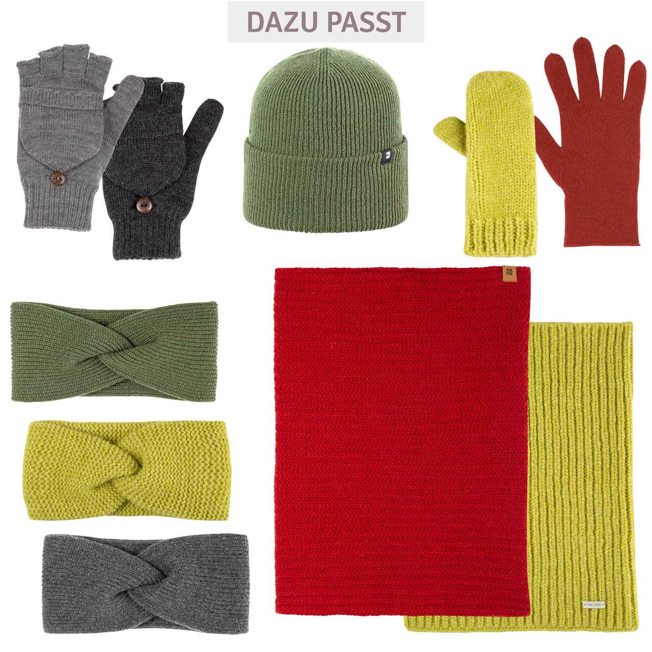 Onesize Kinder Erwachsenen Beanie Merino-Kaschmir grün