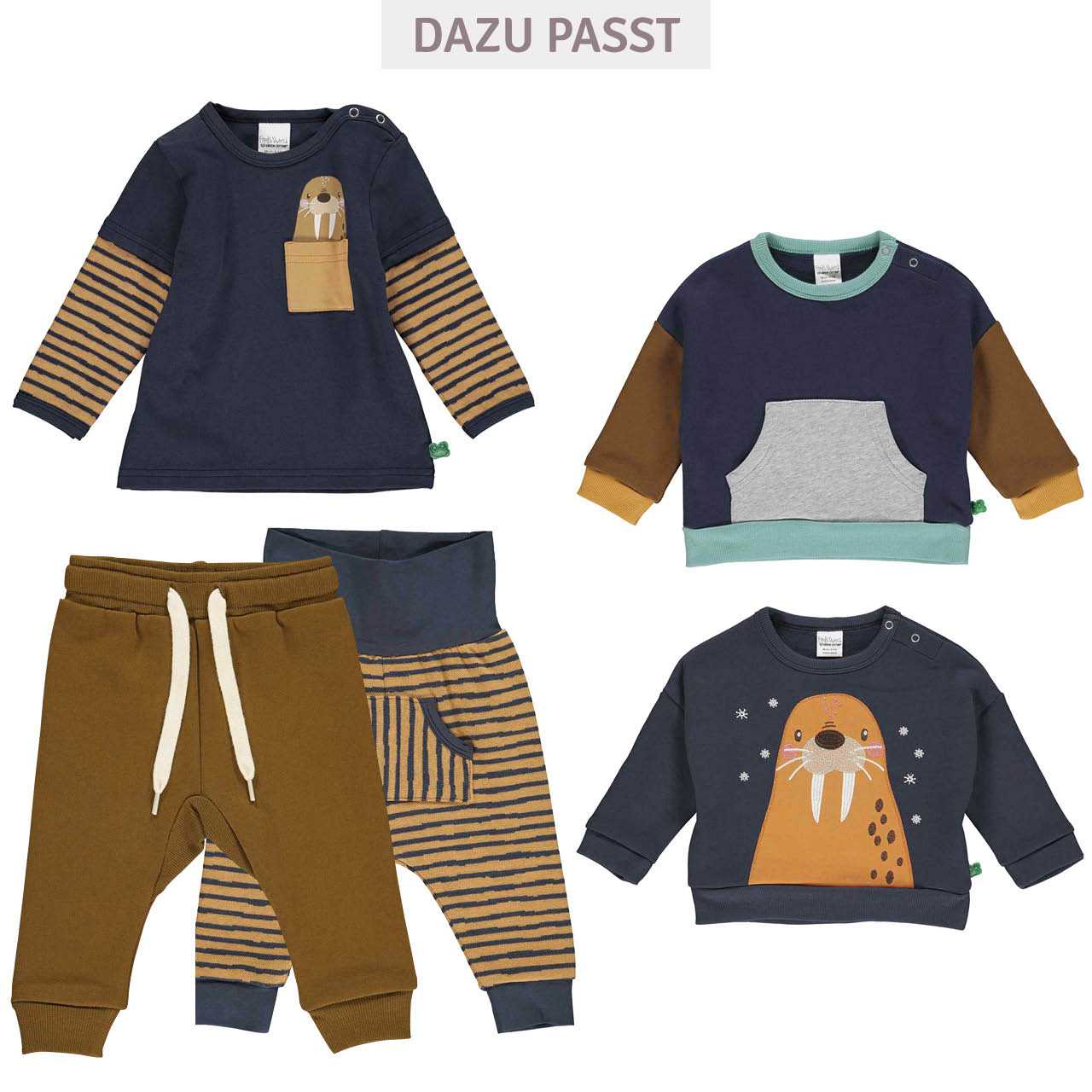Warmes Sweatshirt Walross navy