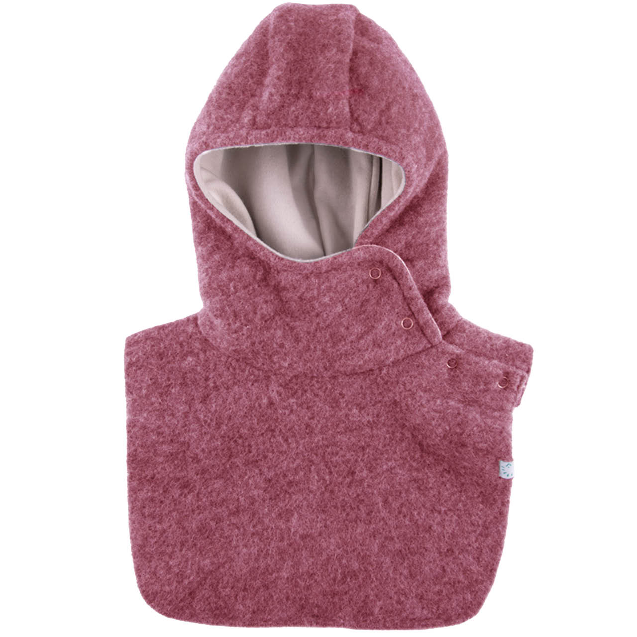 Warme Wollfleece Schlupfhaube altrosa
