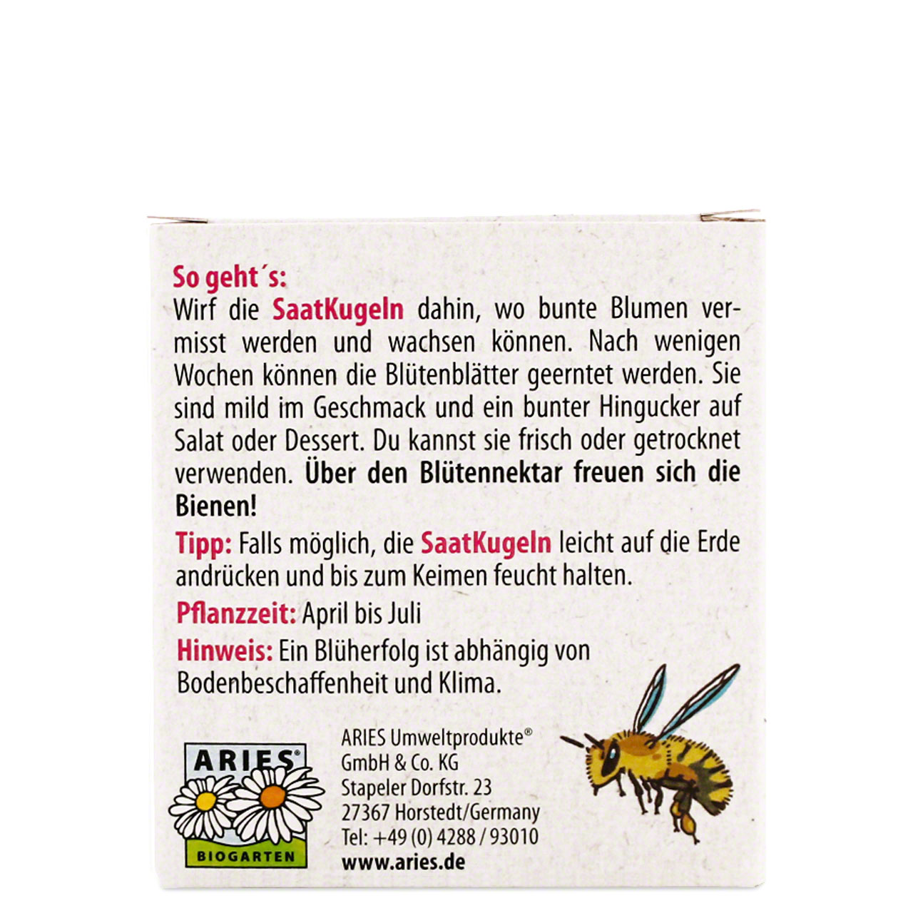 Saatkugeln im 4er Set – bienenfreundliche Blumen