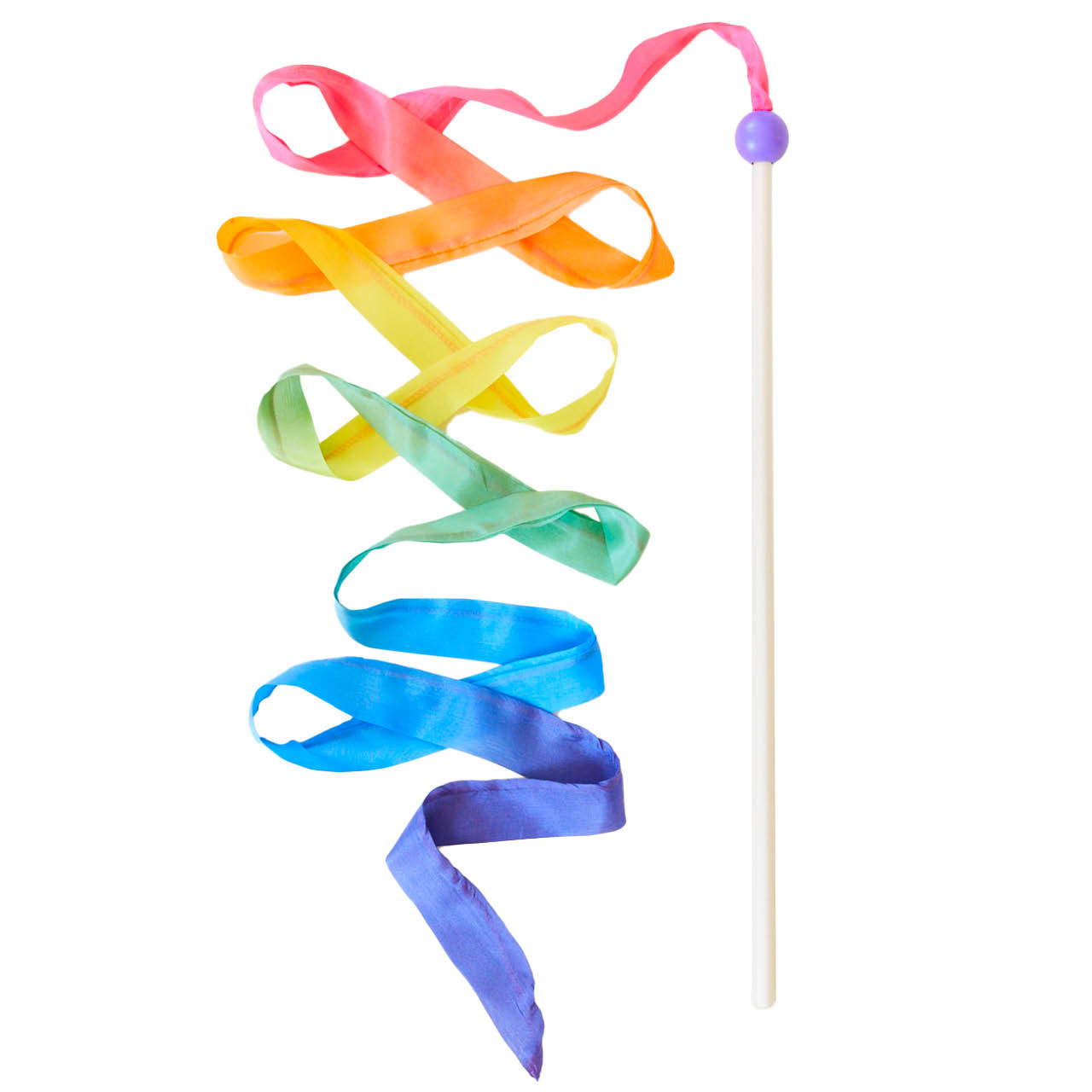 Regenbogen Tanzband aus Seide 2,4 m