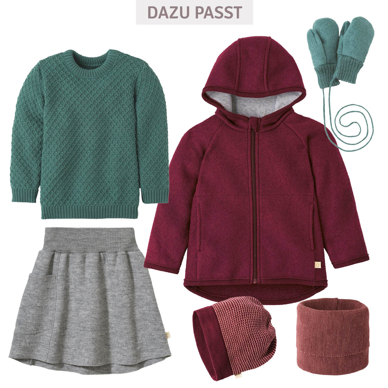 Walk-Handschuhe Kinder eukalyptus