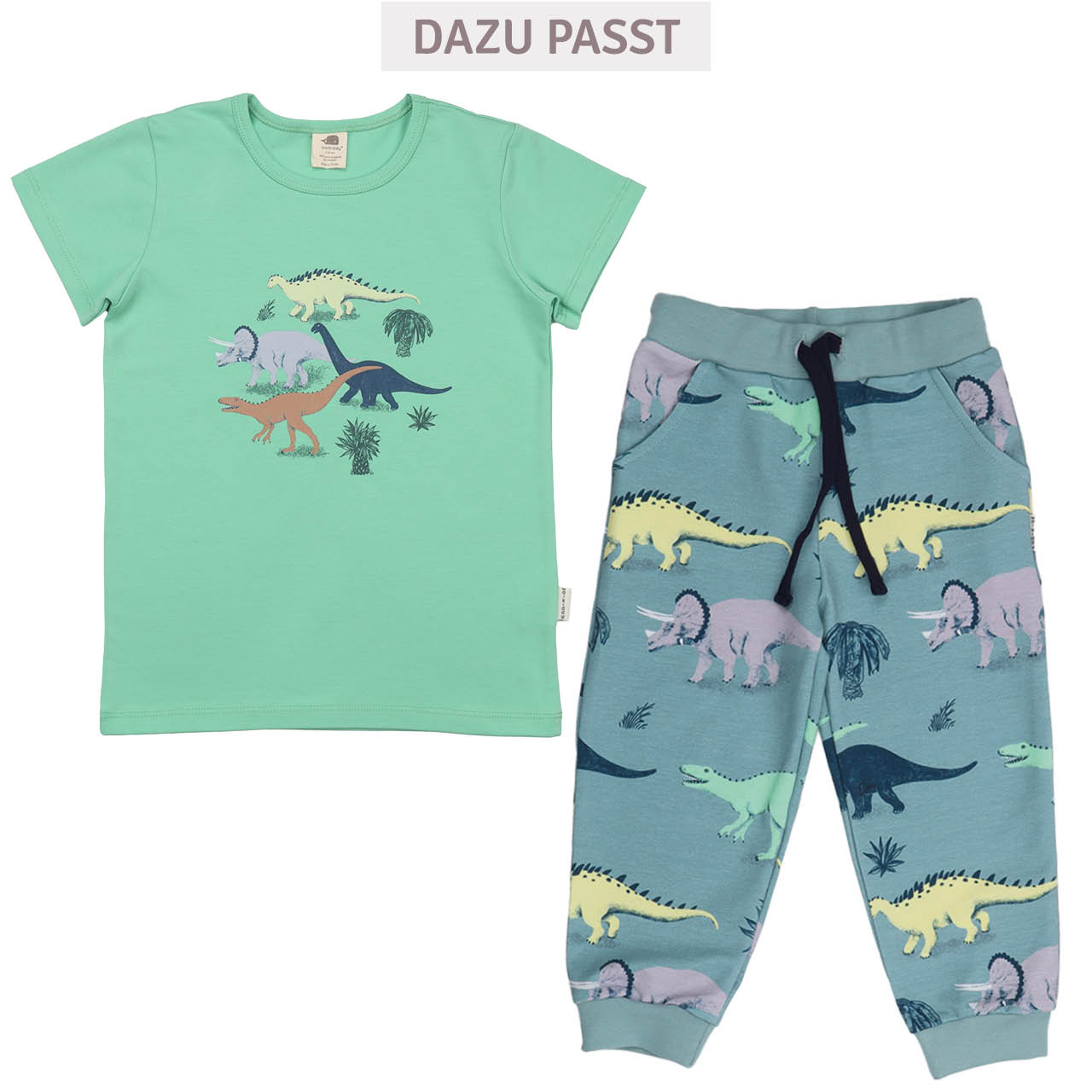 Baggy Sweathose Dinosaurier blau