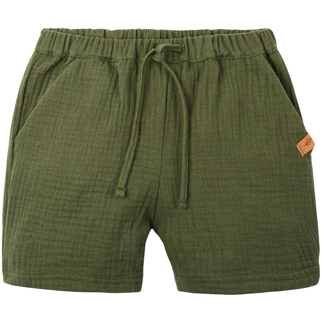 Kinder Shorts Musselin dunkelgrün