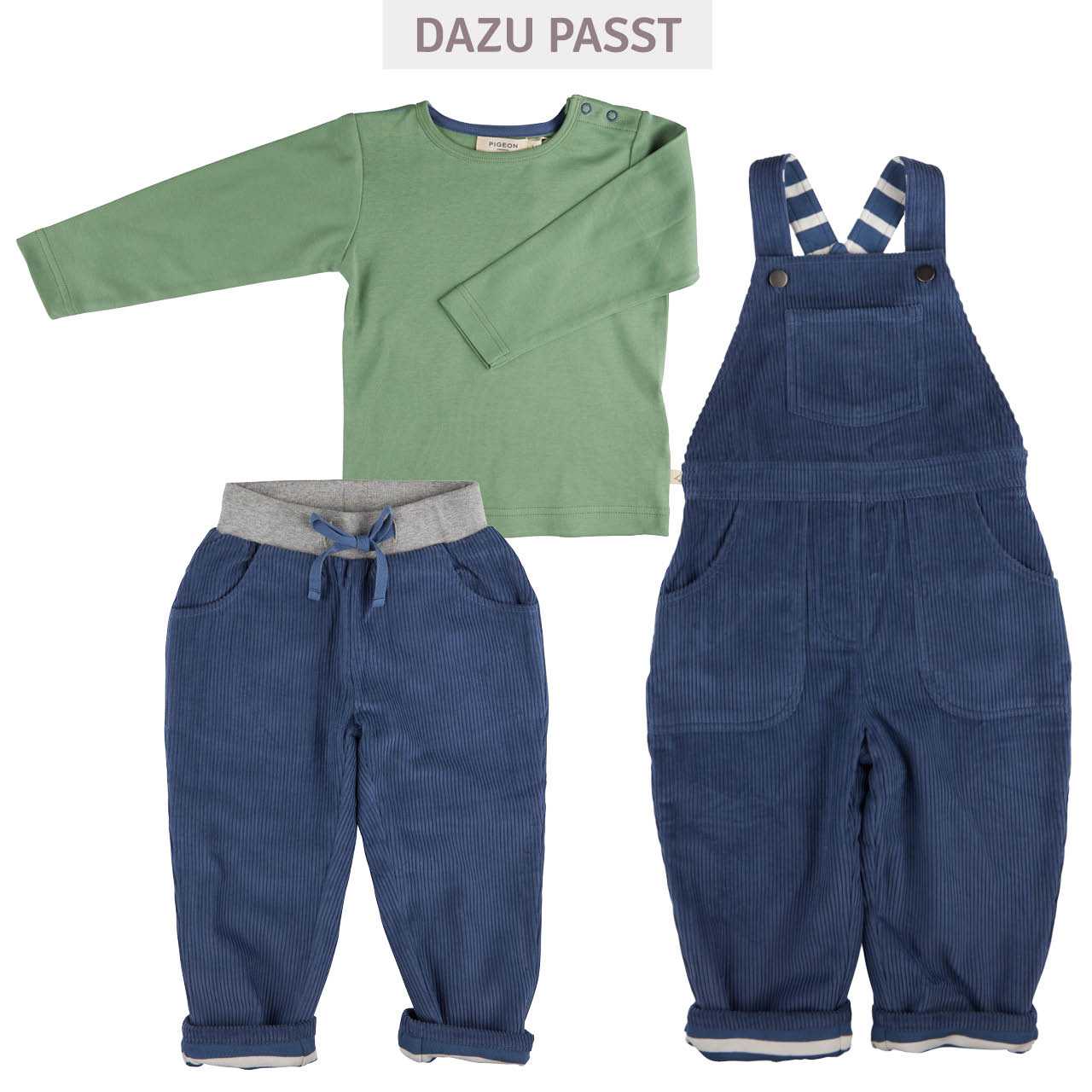 Edles uni Shirt langarm basil